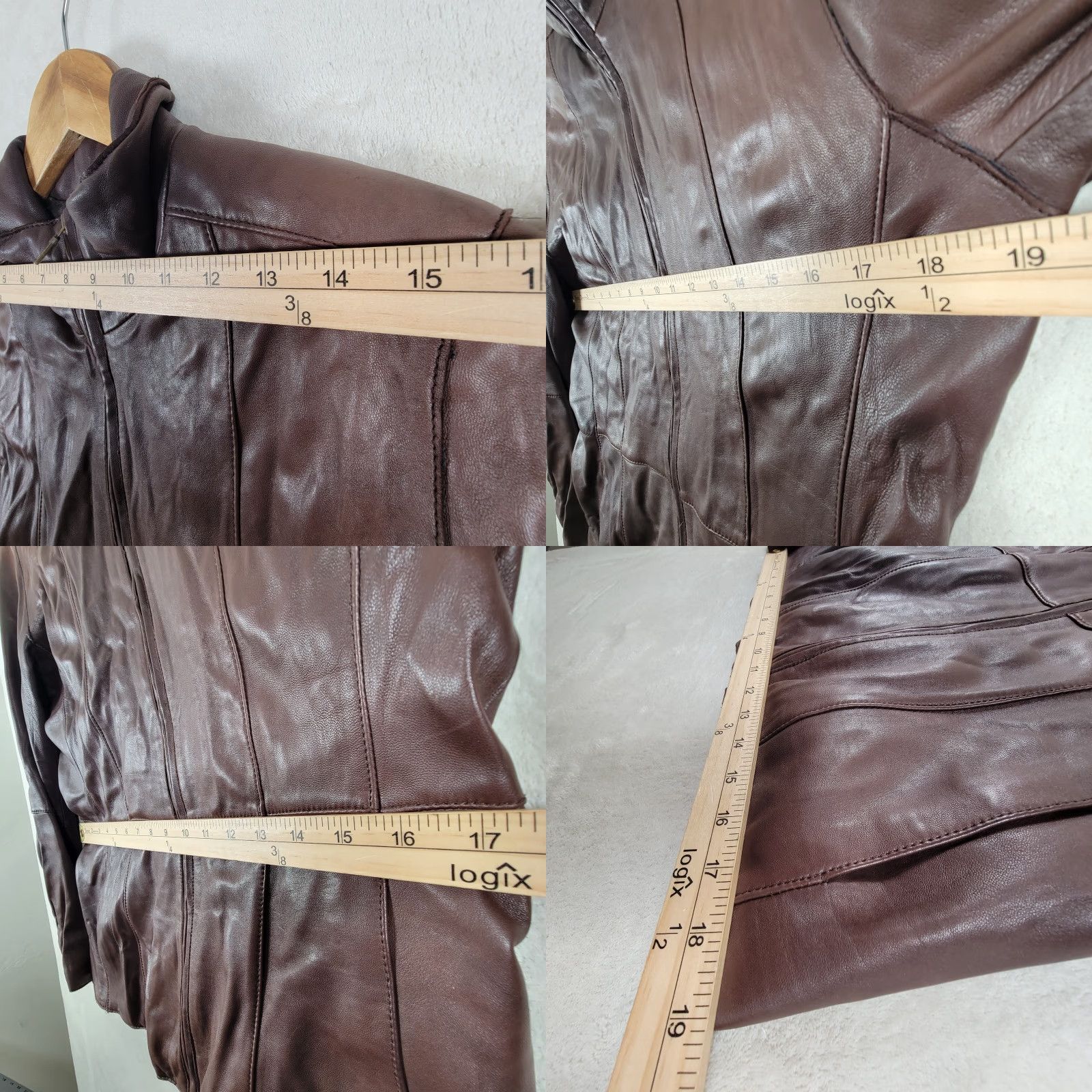 Vintage VINTAGE Marc New York Women's M Brown Leather Zip Up Jacket Size M / US 6-8 / IT 42-44 - 8 Thumbnail