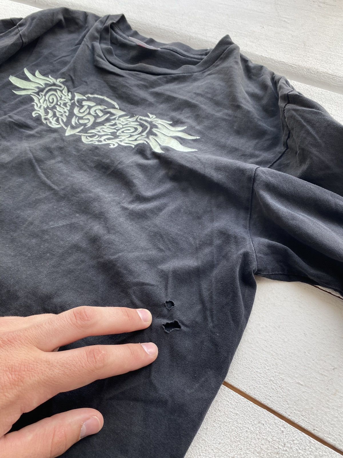 Japanese Brand × Vintage 90s🔥VNTG TATTOO TRIBAL JAPANESE ART GOTHIC OPIUM TEE PUNK Size US L / EU 52-54 / 3 - 10 Thumbnail
