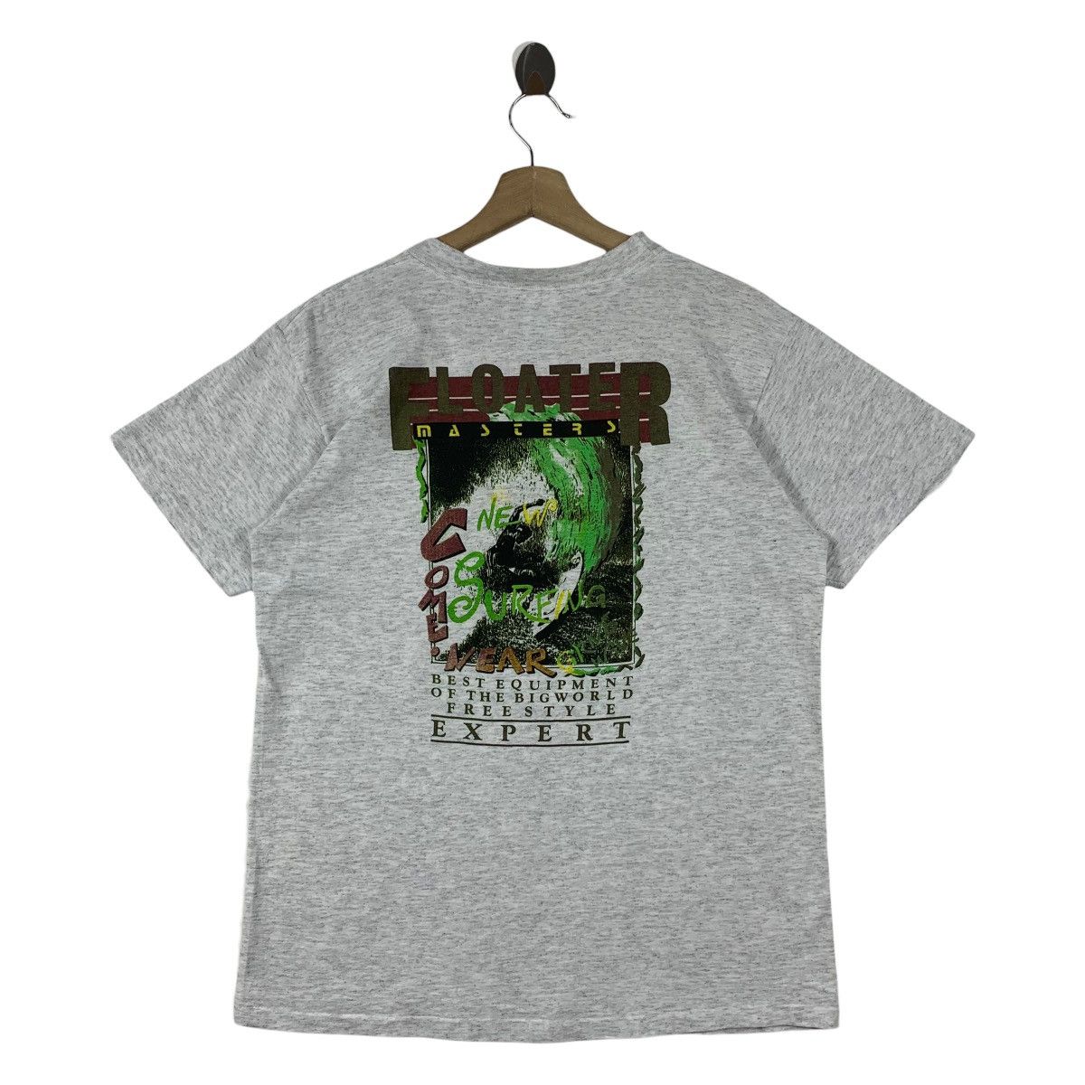 Vintage Vintage 90s COME EXPERT back hit big logo Surfing tee Size US L / EU 52-54 / 3 - 1 Thumbnail