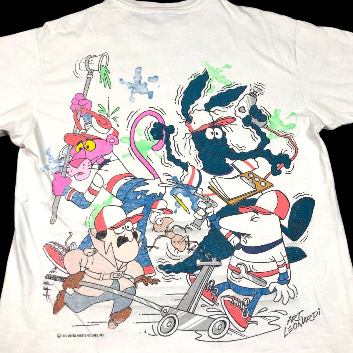 Hanes Vintage 90s Hanes NASCAR Pink Panther AOP Shirt Adult Large Size US L / EU 52-54 / 3 - 6 Thumbnail