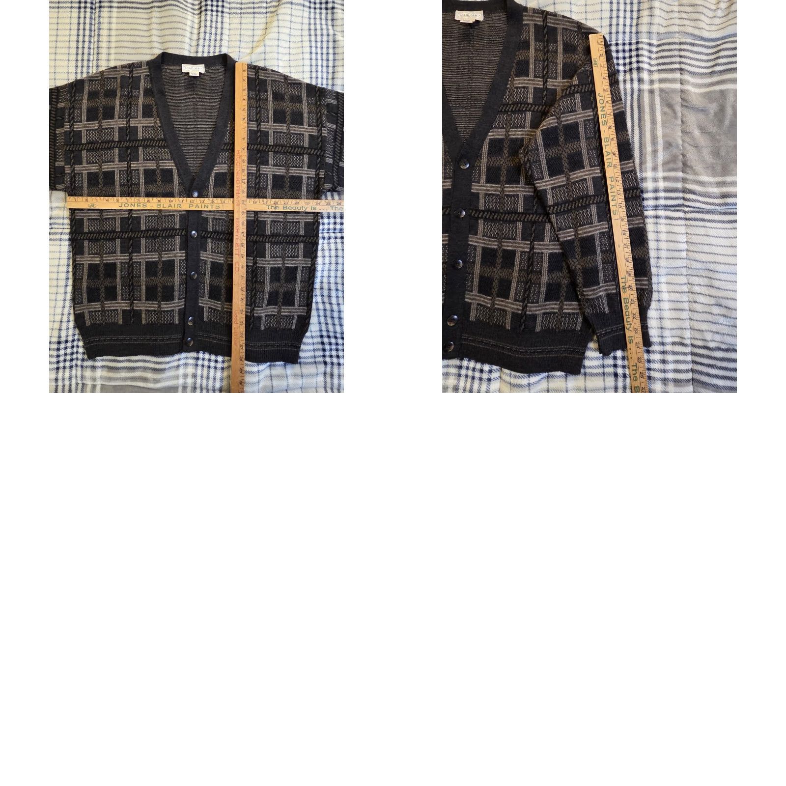 Murano VINTAGE Murano Cardigan Sweater Mens Large Brown Wool Blend Geometric 90s Retro Dad Size L Italy Cardigan Mens Size US L / EU 52-54 / 3 - 8 Thumbnail