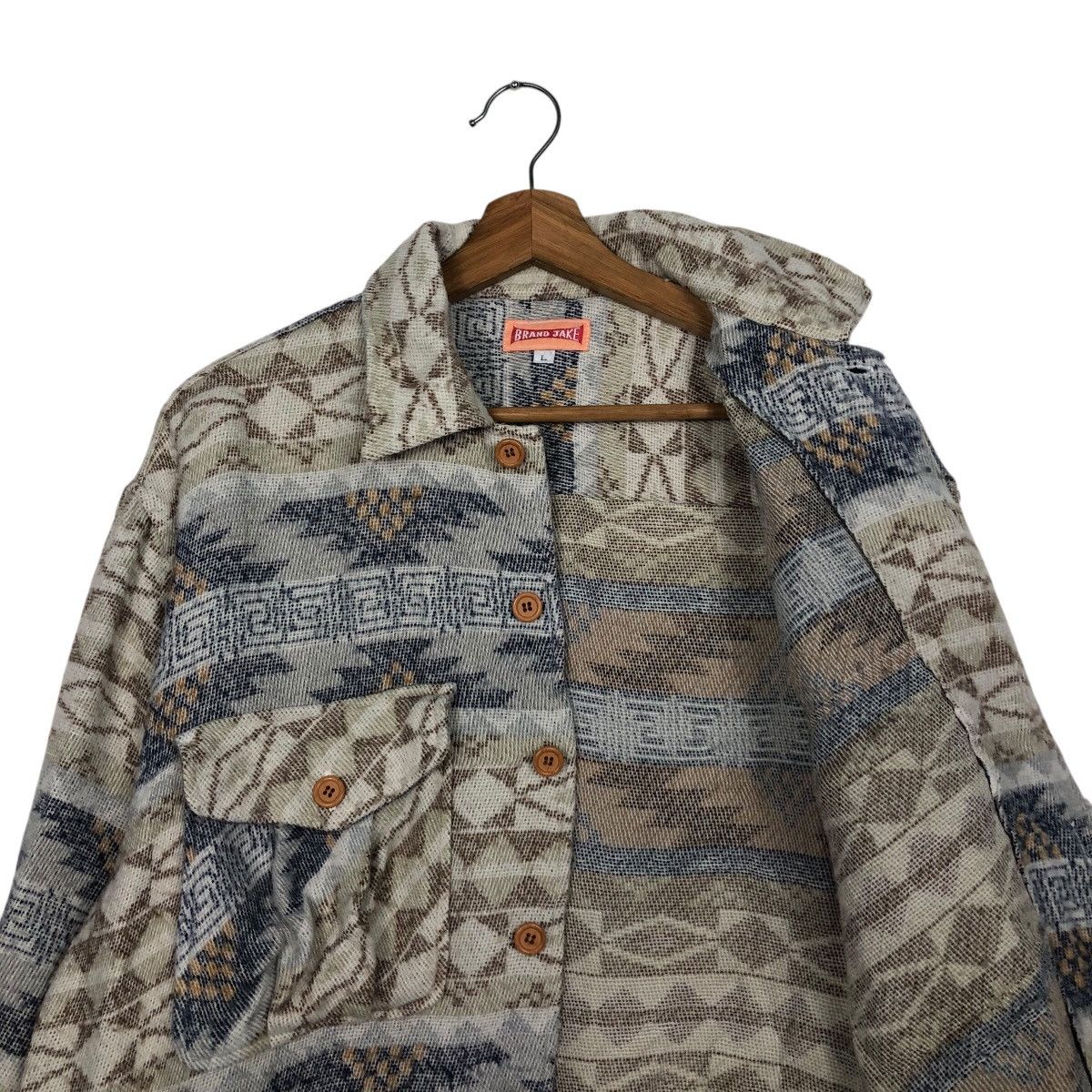 Japanese Brand × Vintage Vintage Chore Button Jacket Brand Jake Navajo Native Design Size US L / EU 52-54 / 3 - 13 Thumbnail