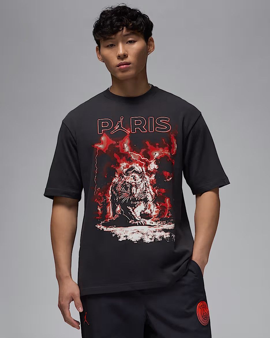 Nike Nike Jordan PSG Paris Saint Germain T-Shirt Black FV7734 045 Size US M / EU 48-50 / 2 - 1 Thumbnail