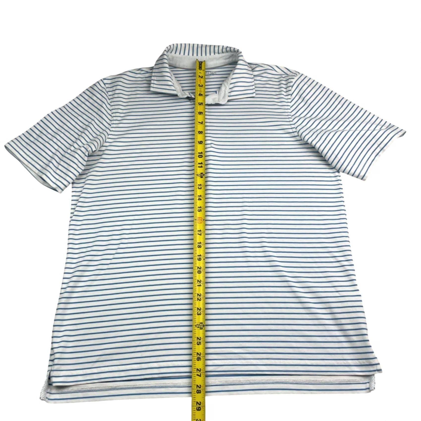 Vineyard Vines Vineyard Vines Jim Nantz Men's Polo Shirt Blue Stripe S/S Medium Regular Polo Shirt Mens Size US M / EU 48-50 / 2 - 4 Thumbnail