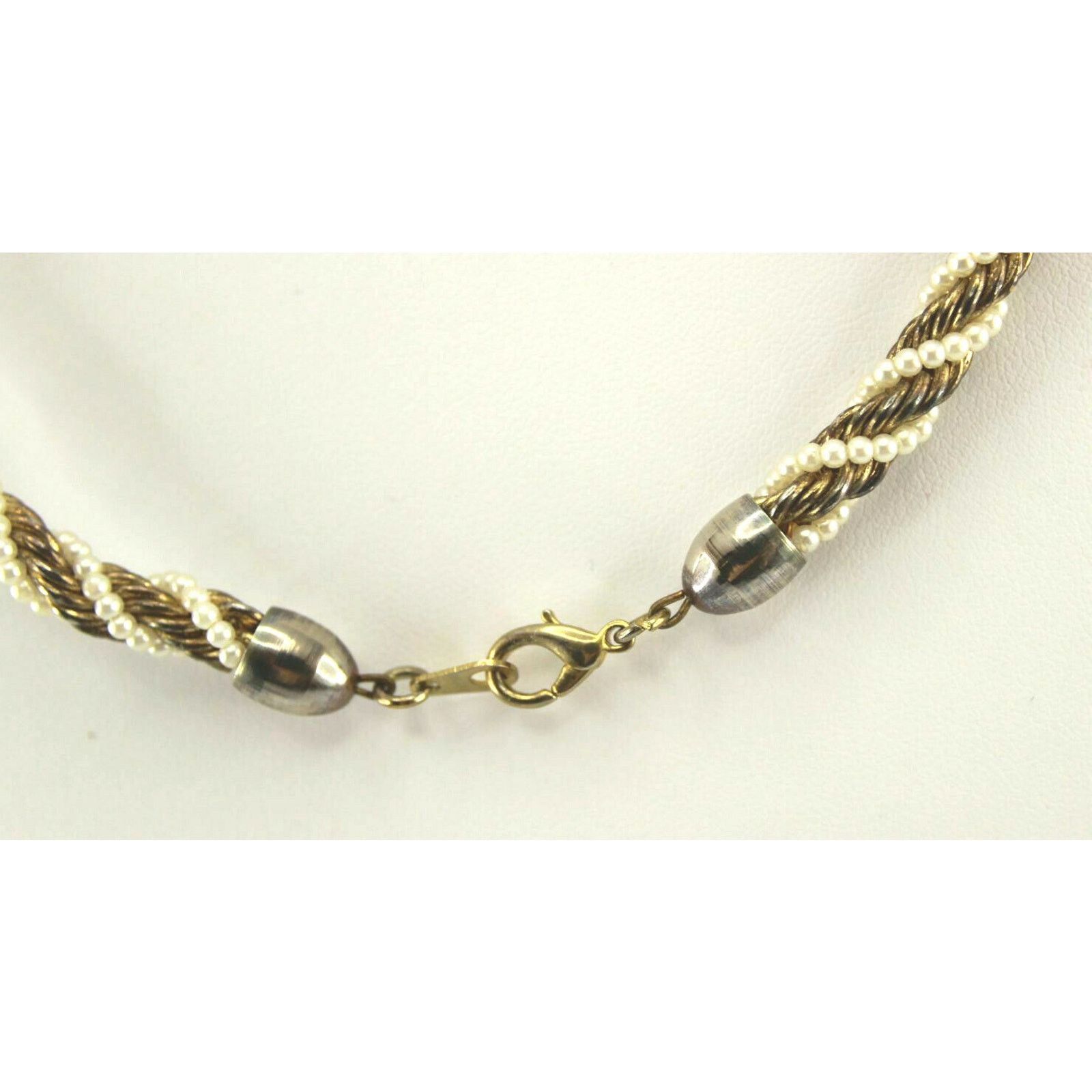Other Elegant Faux Seed Pearl & Golden Twist Chain Rope Necklace Size ONE SIZE - 4 Thumbnail