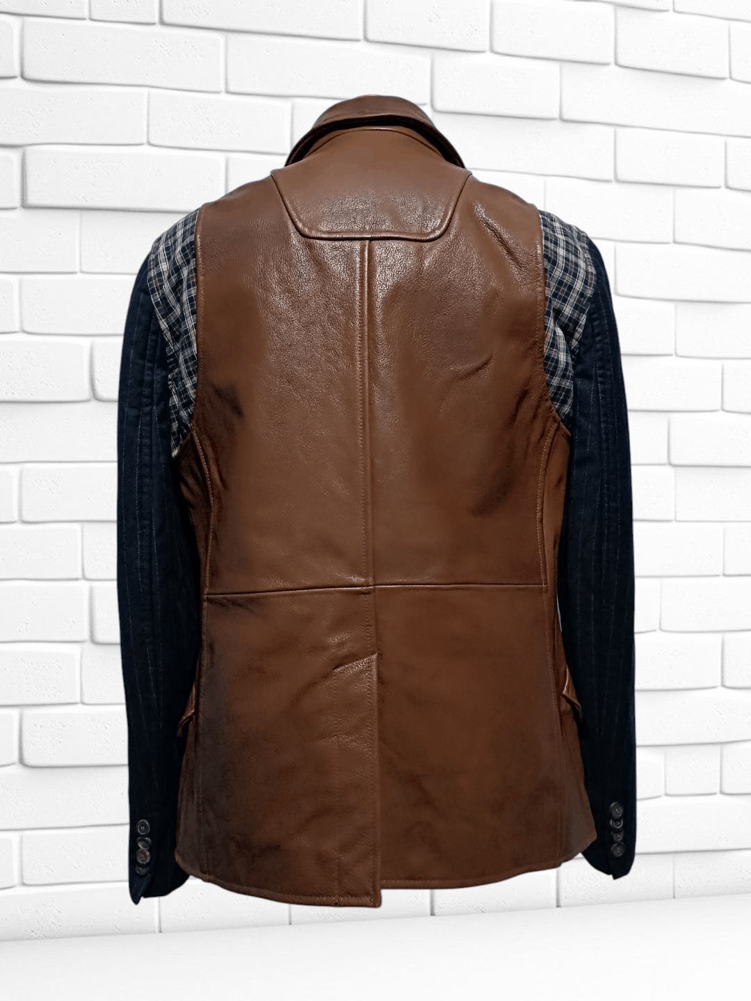 Japanese Brand 💥Rare💥 Leather Jacket Double Breasted Pea Coat Jacket Size US L / EU 52-54 / 3 - 11 Thumbnail
