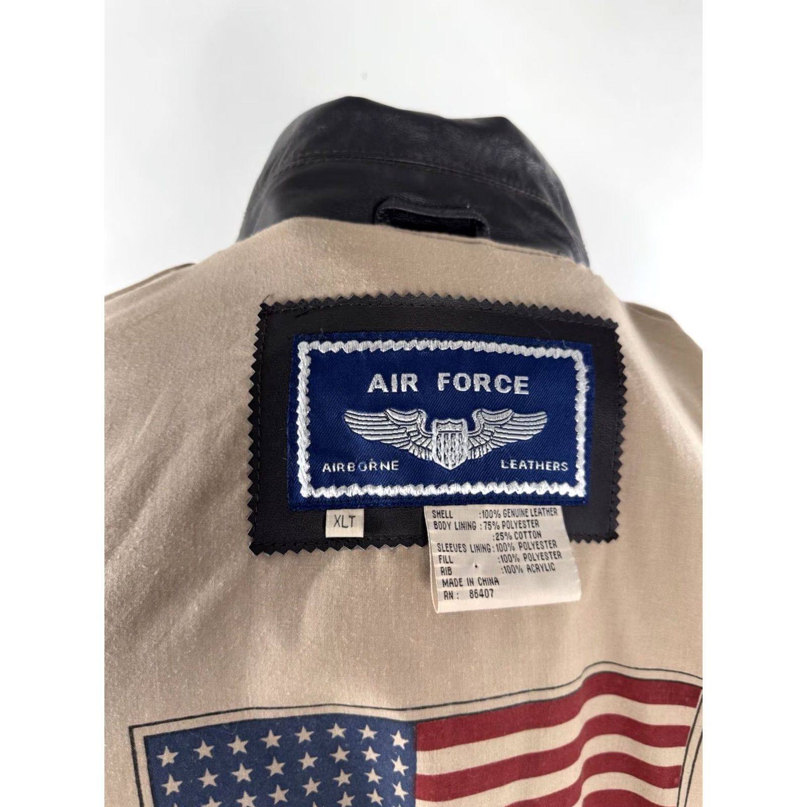 Vintage VINTAGE Air Force AIRBORNE LEATHERS - XL TALL Bomber Flight Pilot Jacket - EXCELLENT Size US XL / EU 56 / 4 - 5 Thumbnail