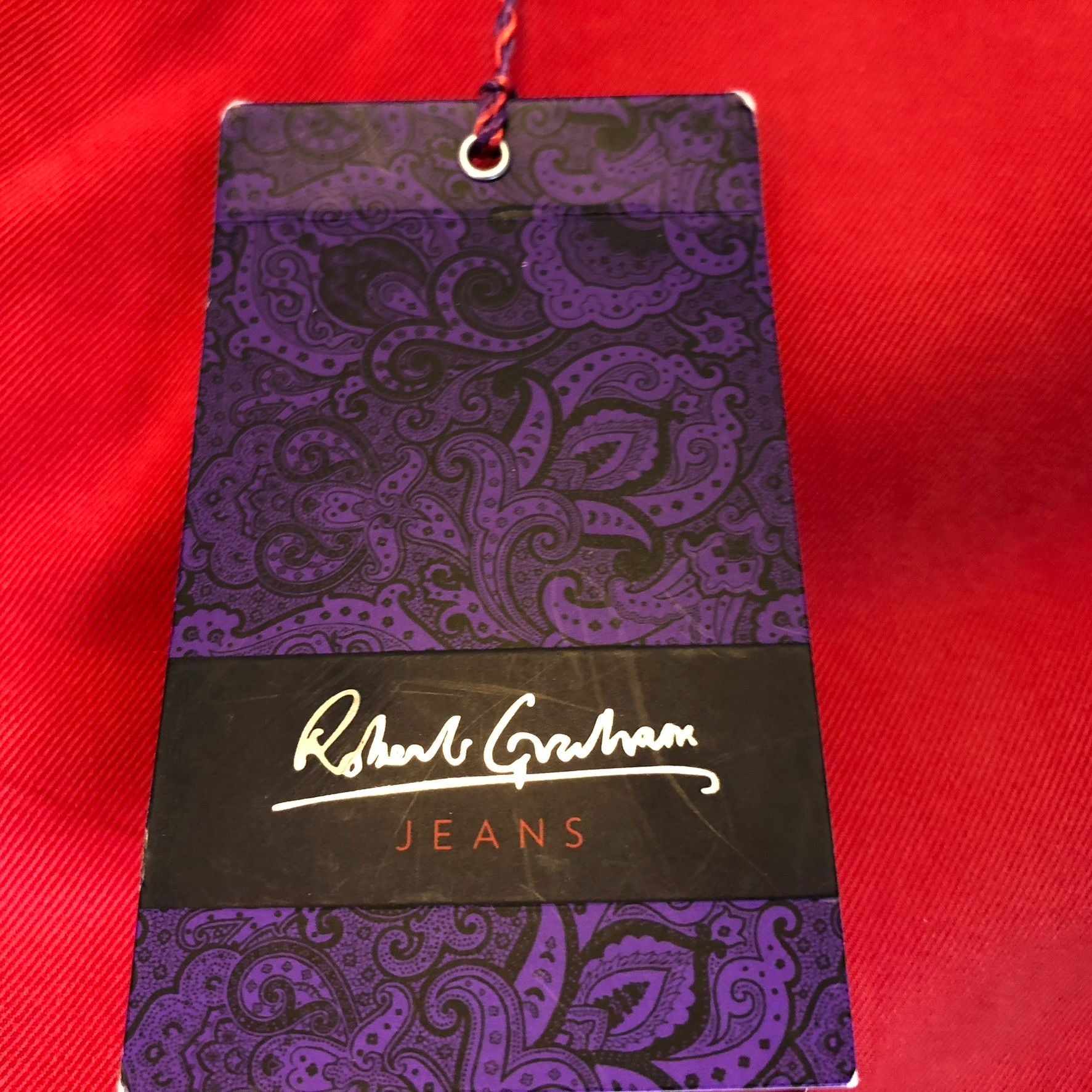 Robert Graham Robert Graham Mens Pants 40x35 Red Slim Fit Jeano Style Cott Size US 40 / EU 56 - 10 Thumbnail