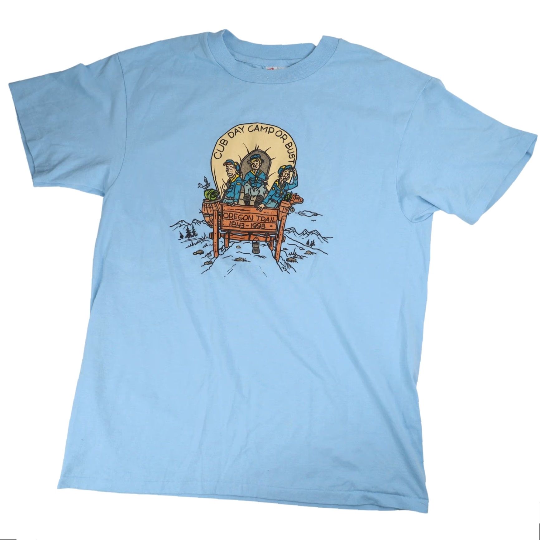 Vintage VINTAGE 1993 Boy Scouts Oregon Trail Mens Large Graphic T Shirt Blue Size US L / EU 52-54 / 3 - 2 Thumbnail