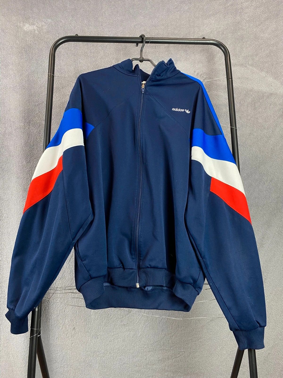 Adidas Adidas Zip Hoodie Mini Logo Embroidered Grey L Size US L / EU 52-54 / 3 - 1 Thumbnail