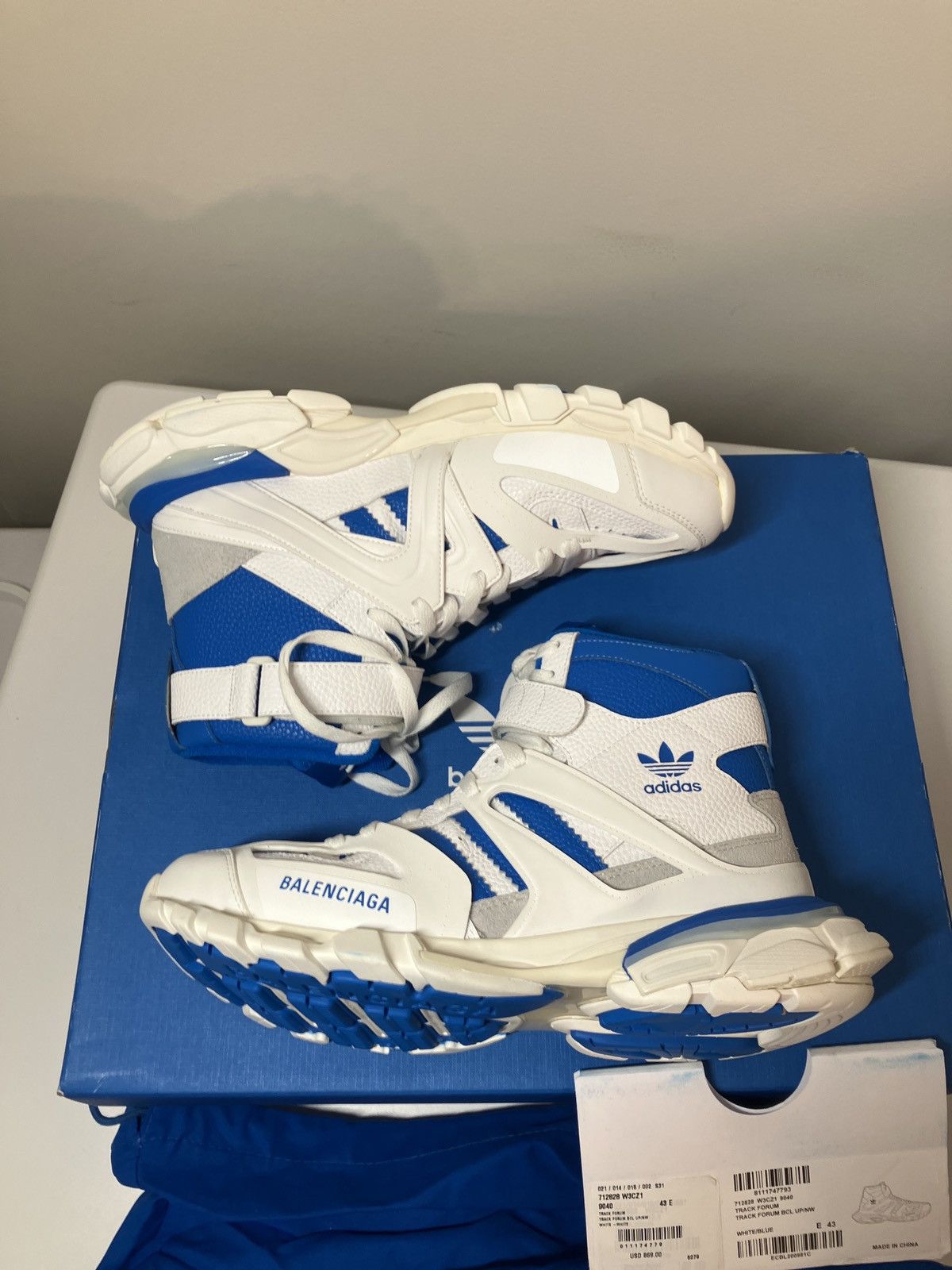 Adidas × Balenciaga Track Hike Sneakers in White/Blue - New Size US 10 / EU 43 - 5 Thumbnail