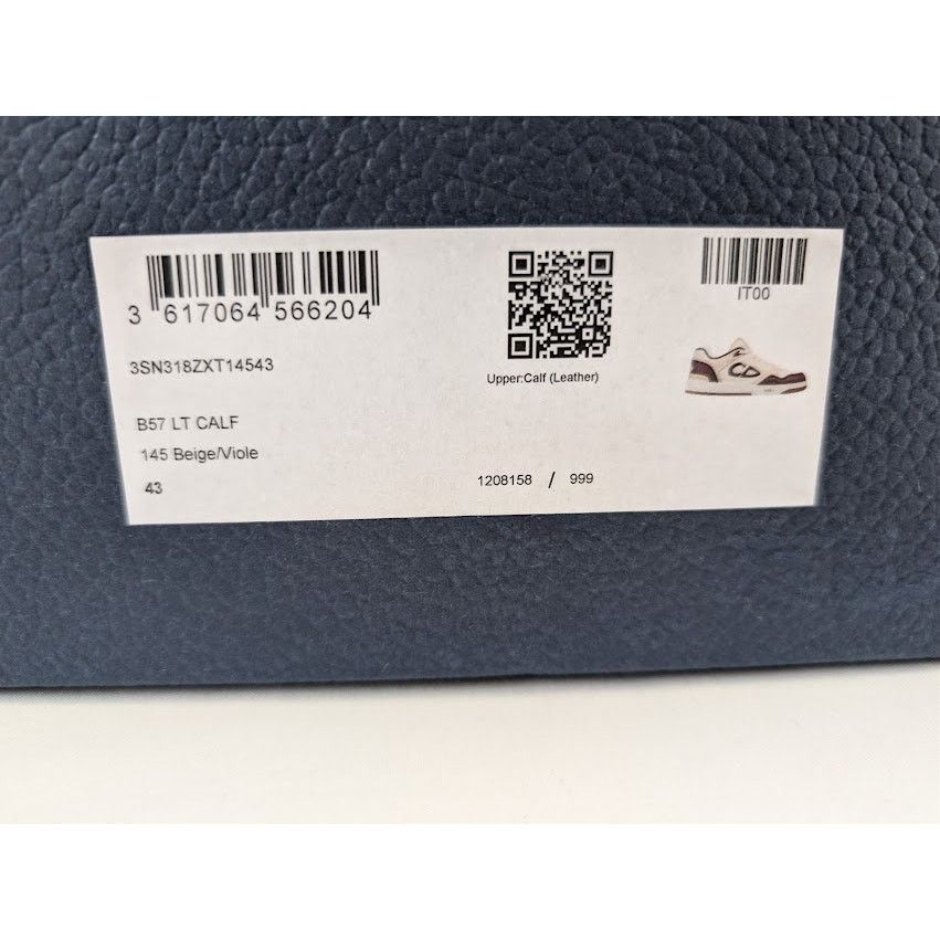 Dior o1rshd1 Leather Low Top Sneaker in Beige / Viole Size US 10 / EU 43 - 24 Thumbnail