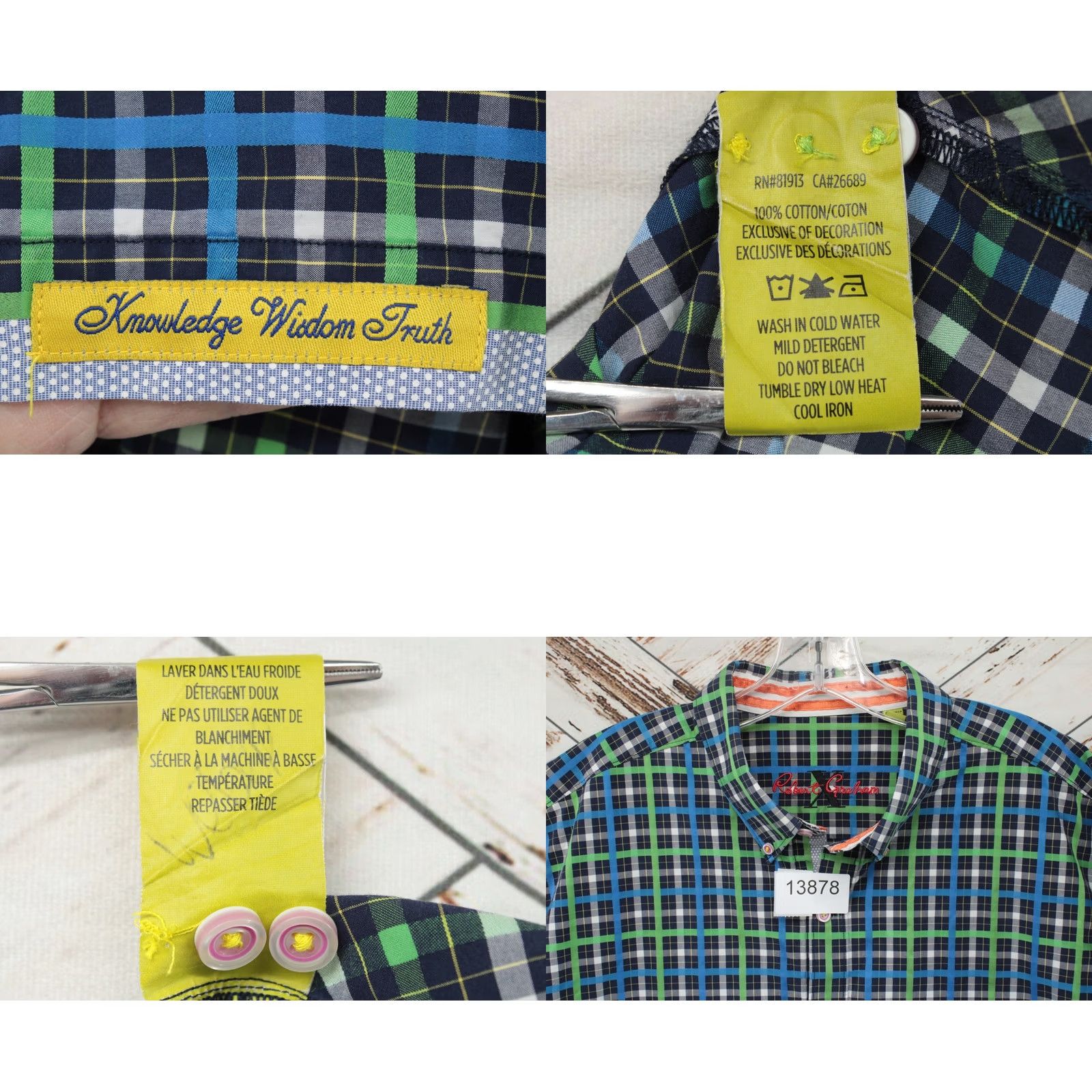 Robert Graham Robert Graham X Shirt Mens 3XL Check Multicolor Flip Cuff Statement Preppy Shirt Size US XXL / EU 58 / 5 - 8 Thumbnail