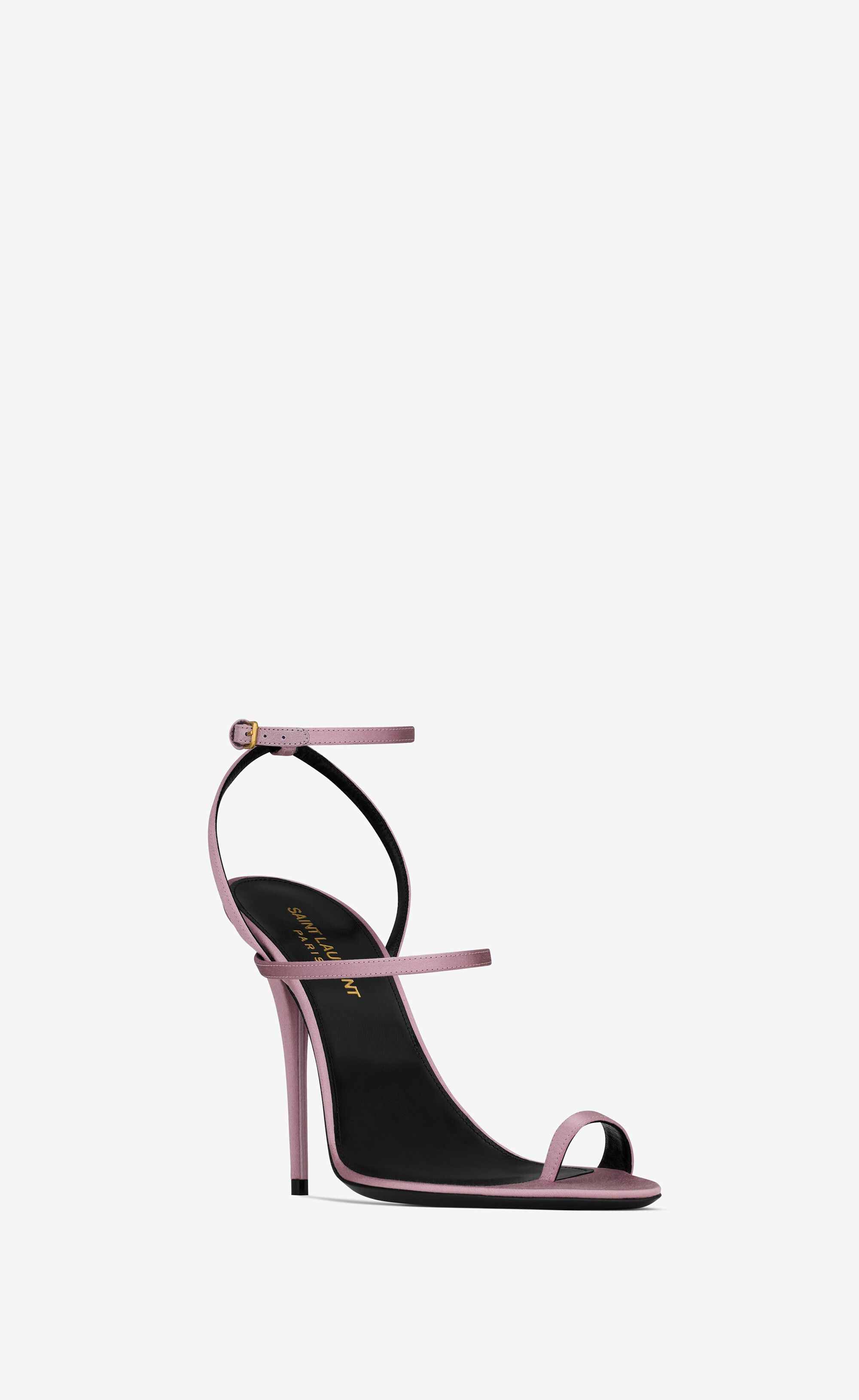Saint Laurent Paris o1bcso1str0125 Dive Sandals In Silk Satin in Pink Size US 8.5 / IT 38.5 - 2 Thumbnail
