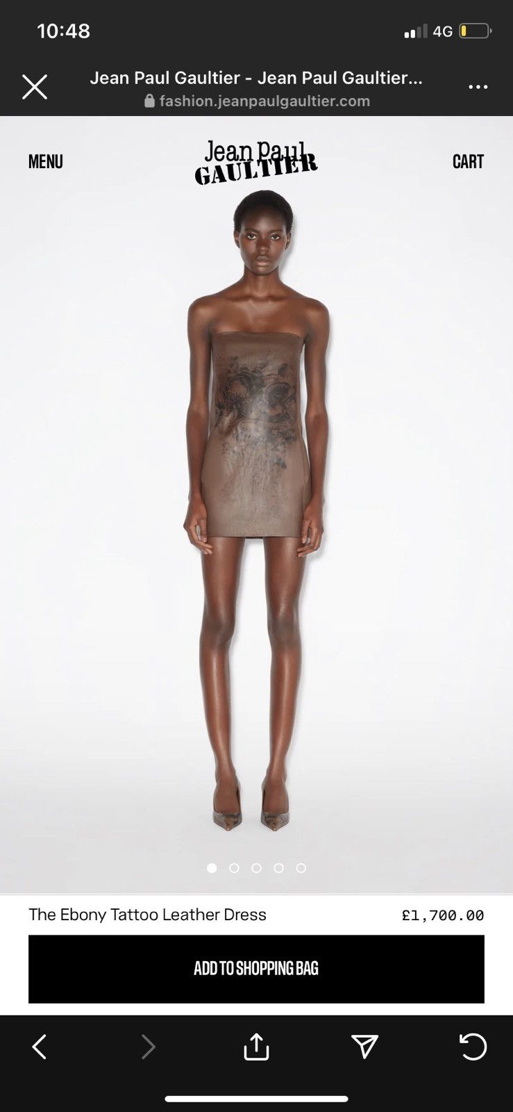 image of Jean Paul Gaultier Jpg Leather Mini Dress Aw23 in Brown, Women's (Size Small)