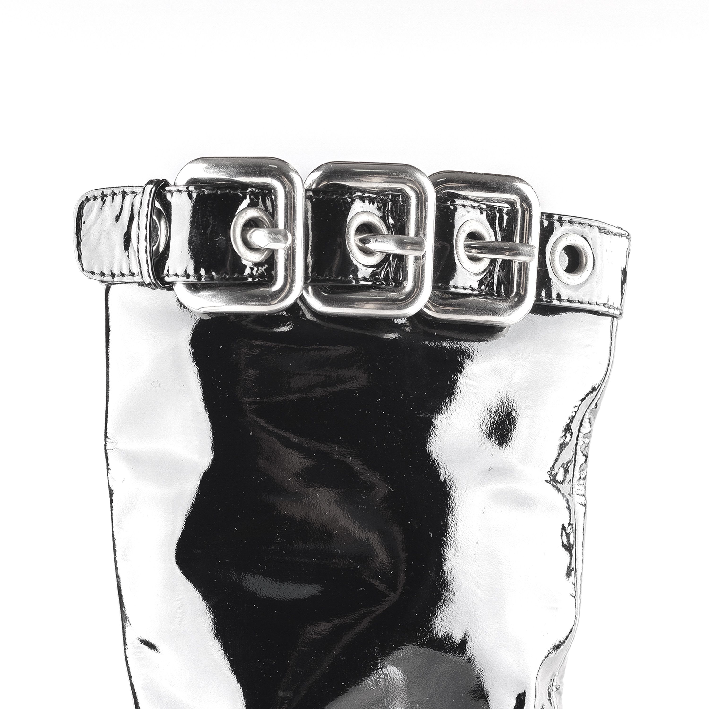 Miu Miu Miu Miu Black Patent Leather Vintage Buckle Boots (37 EU) Size US 6 / IT 36 - 3 Thumbnail