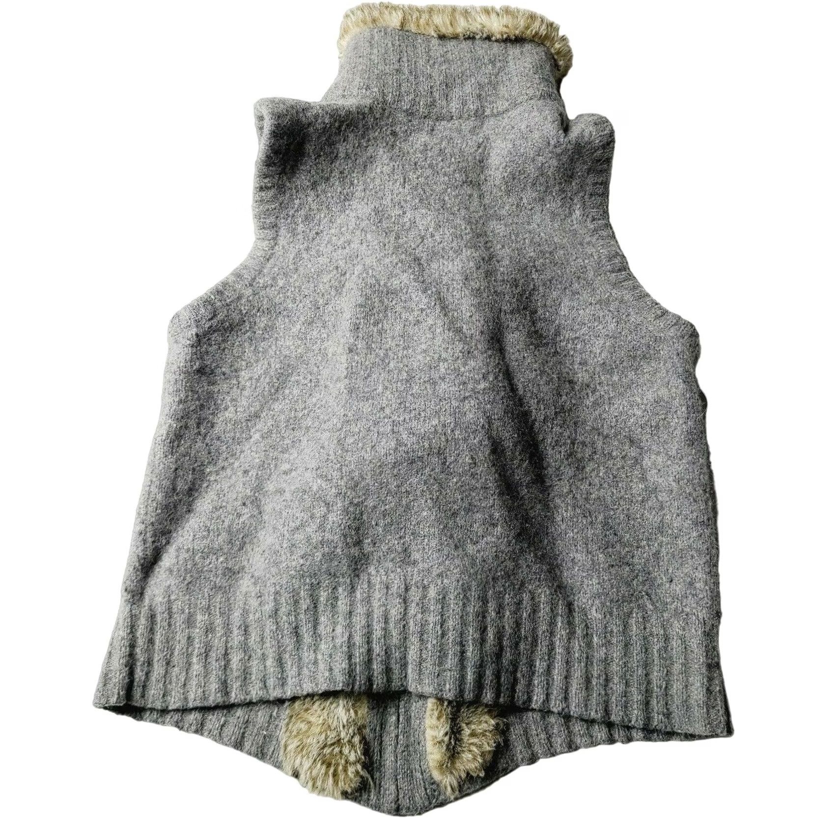Eddie Bauer VINTAGE Eddie Bauer Women's Wool Alpaca Blend Faux Fur Full Zip Vest Gray Size M Size M / US 6-8 / IT 42-44 - 2 Thumbnail