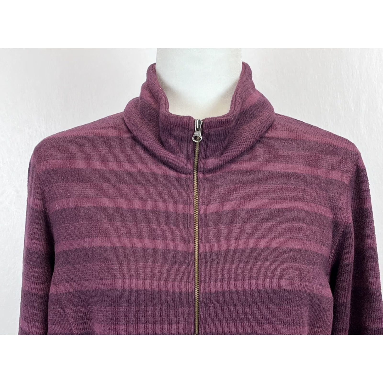 Vintage REI Knit Pullover Striped Sweater Jacket Sz Large Womens Pockets Striped Purple Size L / US 10 / IT 46 - 5 Thumbnail