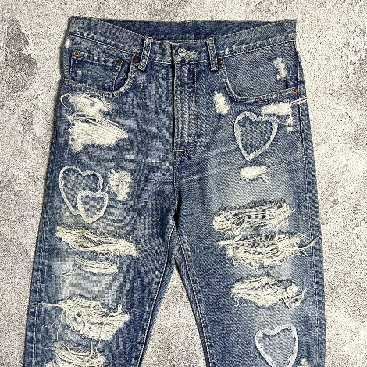 Japanese Brand RNA Crazy Distressed Bluewash Denim Pants Size US 30 / EU 46 - 11 Thumbnail
