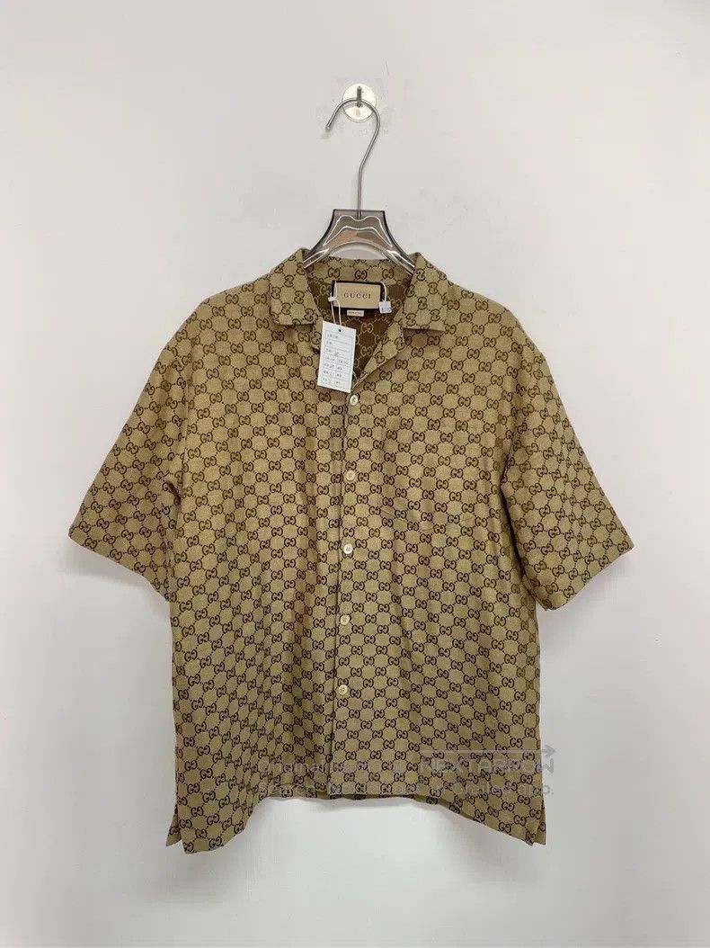 Gucci Gucci Lapel single-breasted Logo full-print short-sleeved Size US M / EU 48-50 / 2 - 1 Thumbnail