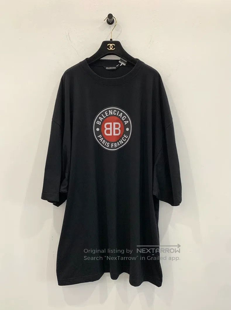 Balenciaga Balenciaga Double B Printed Black Crewneck Short Sleeve Size US L / EU 52-54 / 3 - 1 Thumbnail