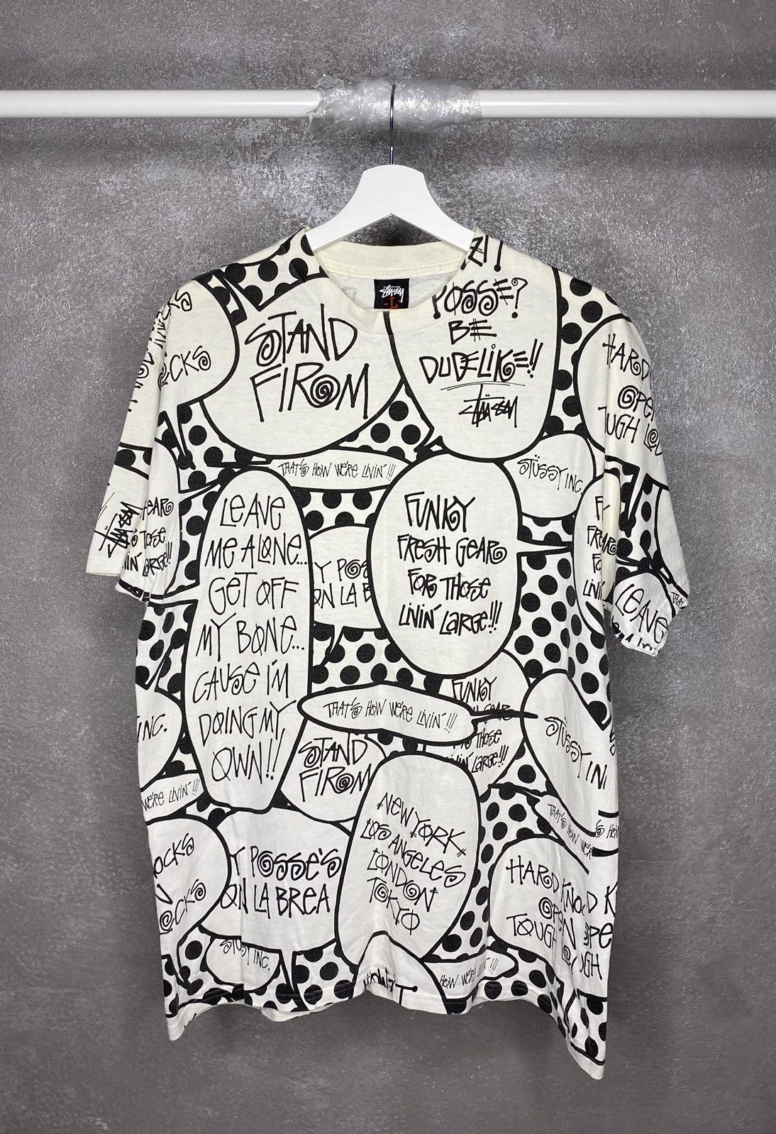 Stussy × Vintage Stussy Vintage AOP Full Print T Shirt Tee Early 00s Sz L Size US L / EU 52-54 / 3 - 1 Thumbnail
