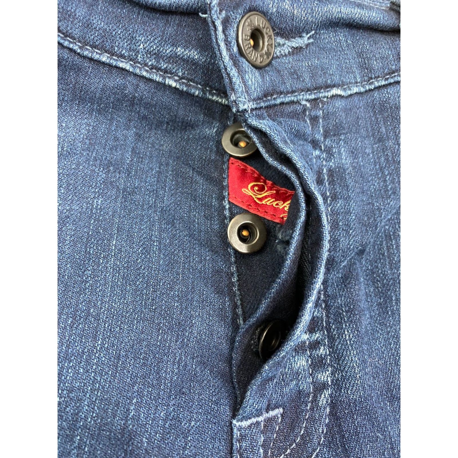 Lucky Brand Lucky Brand Jeans Women 8 Regular 28in Inseam 31in Blue Denim Flare 5-Pocket Stretch Stretchable Belt Loops Button Zipper Vintage No #2364 USA Theme Size 30" / US 8 / IT 44 - 7 Thumbnail
