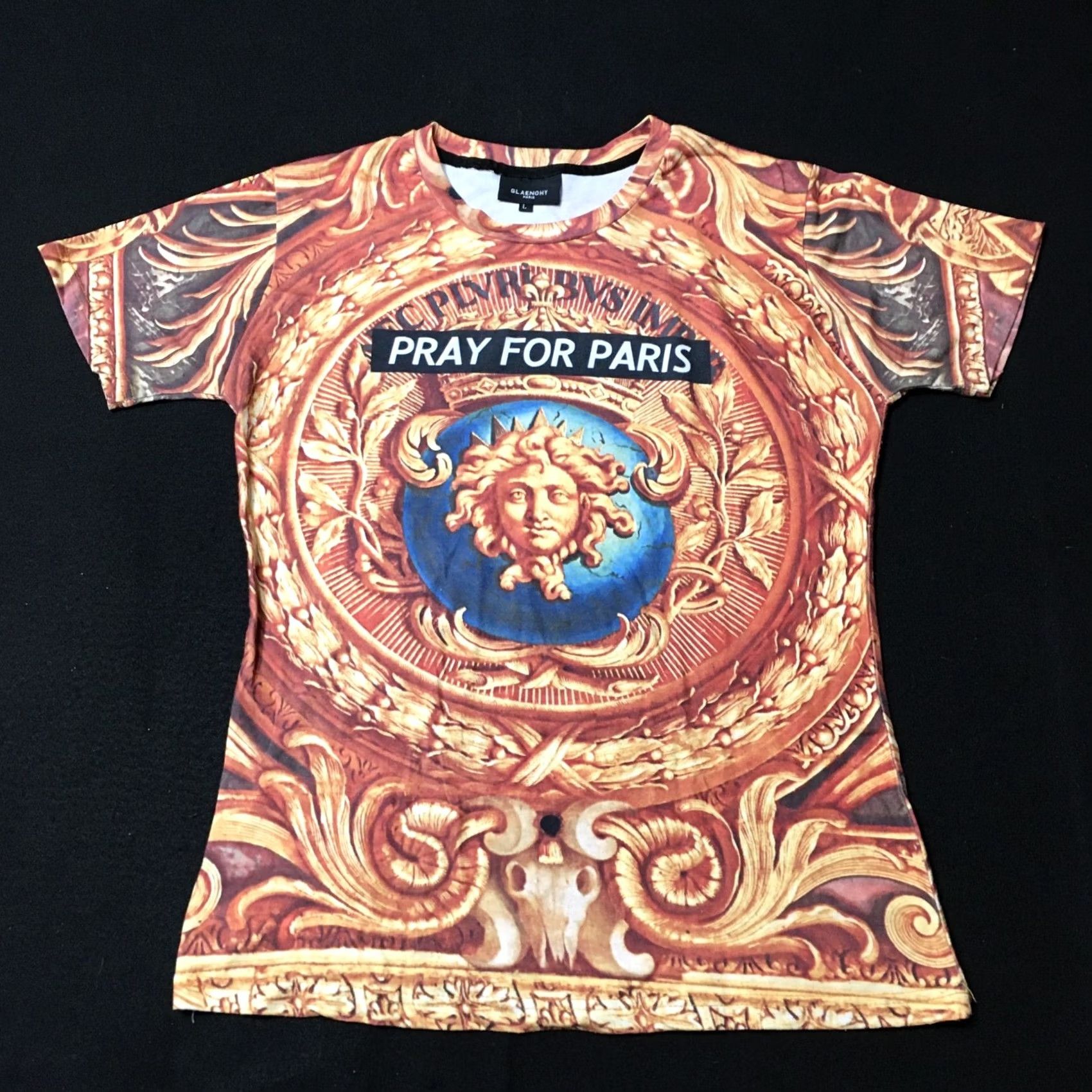 Gloverall glaenohy Pray For Paris Shirt large all over print graphic Mens Size US L / EU 52-54 / 3 - 2 Thumbnail
