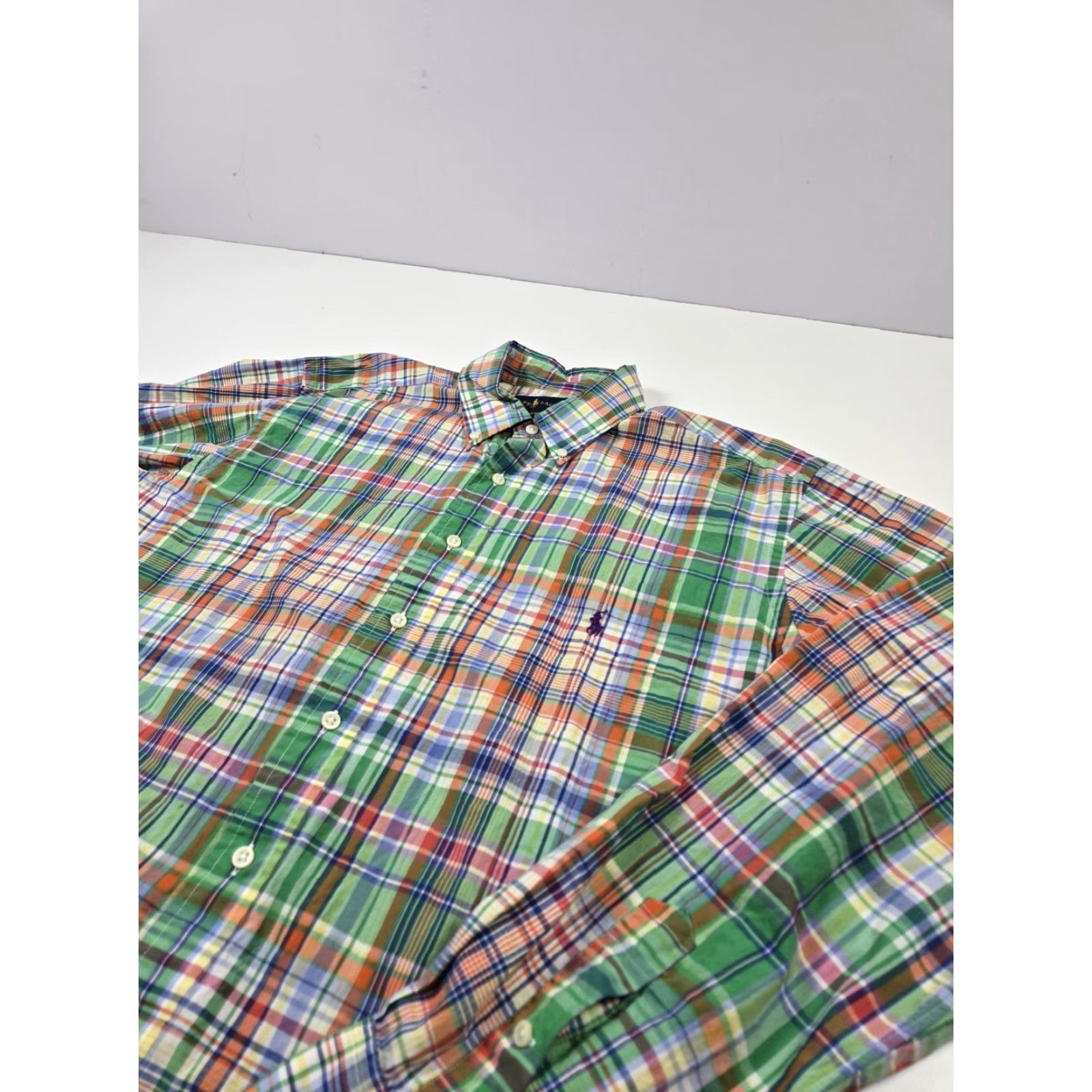 Ralph Lauren Ralph Lauren Shirt Mens LT Tall Green Madras Plaid Classic Fit Button Down Size US L / EU 52-54 / 3 - 2 Thumbnail