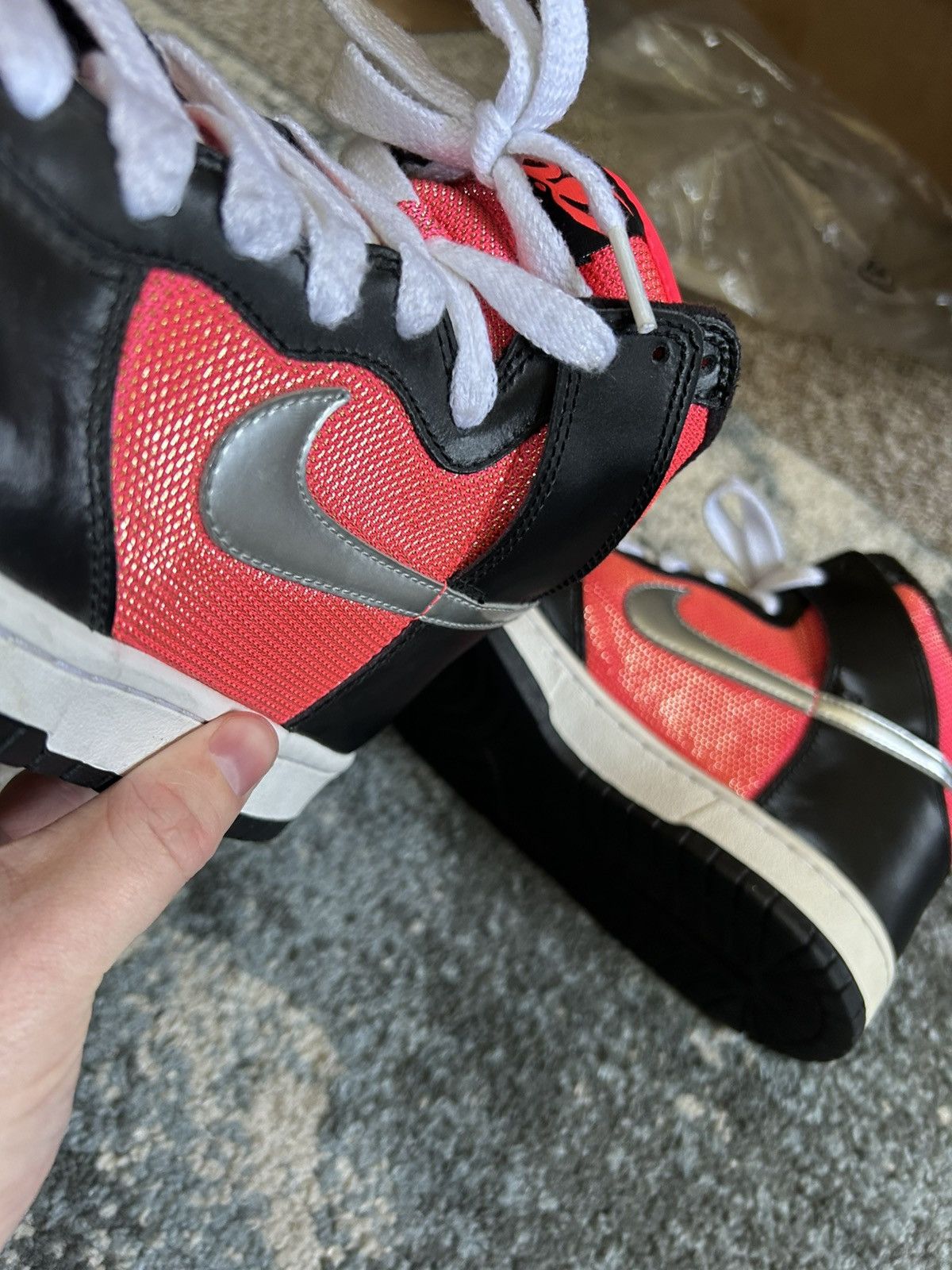 Nike × Vintage 342257-605 2011 NiKE 6.0 DUNK Hi BLACK SATiN HOT PiNK CANVAS Size US 9 / IT 39 - 9 Thumbnail