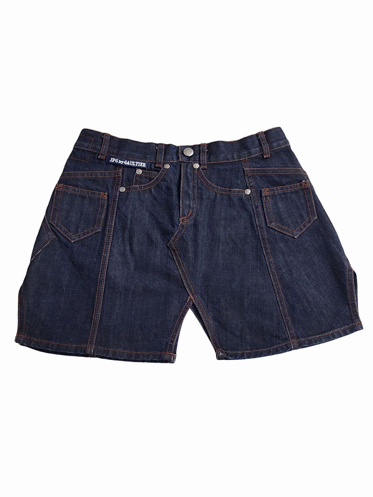 Jean Paul Gaultier 90s Archive Jean Paul Gaultier Trempe L’oeil Denim Skirt Size 27" / US 4 / IT 40 - 4 Thumbnail
