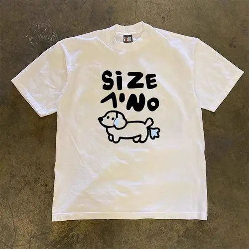 VIBE White Casual Loose Puppy Print Short Sleeve T-Shirt Size US M / EU 48-50 / 2 - 1 Thumbnail