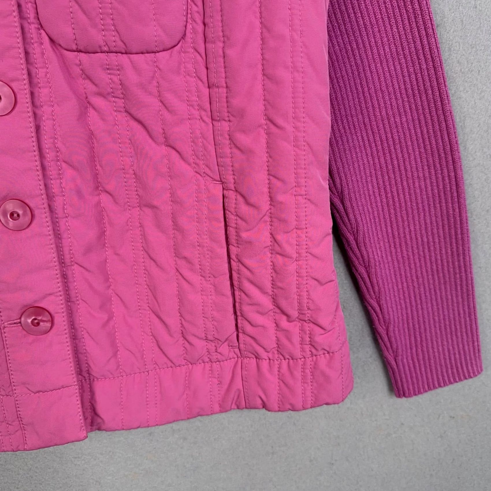 Pinko Sigrid Olsen Jacket Womens Petite S Pink Quilted Knit Shacket Shirt Size S / US 4 / IT 40 - 3 Thumbnail