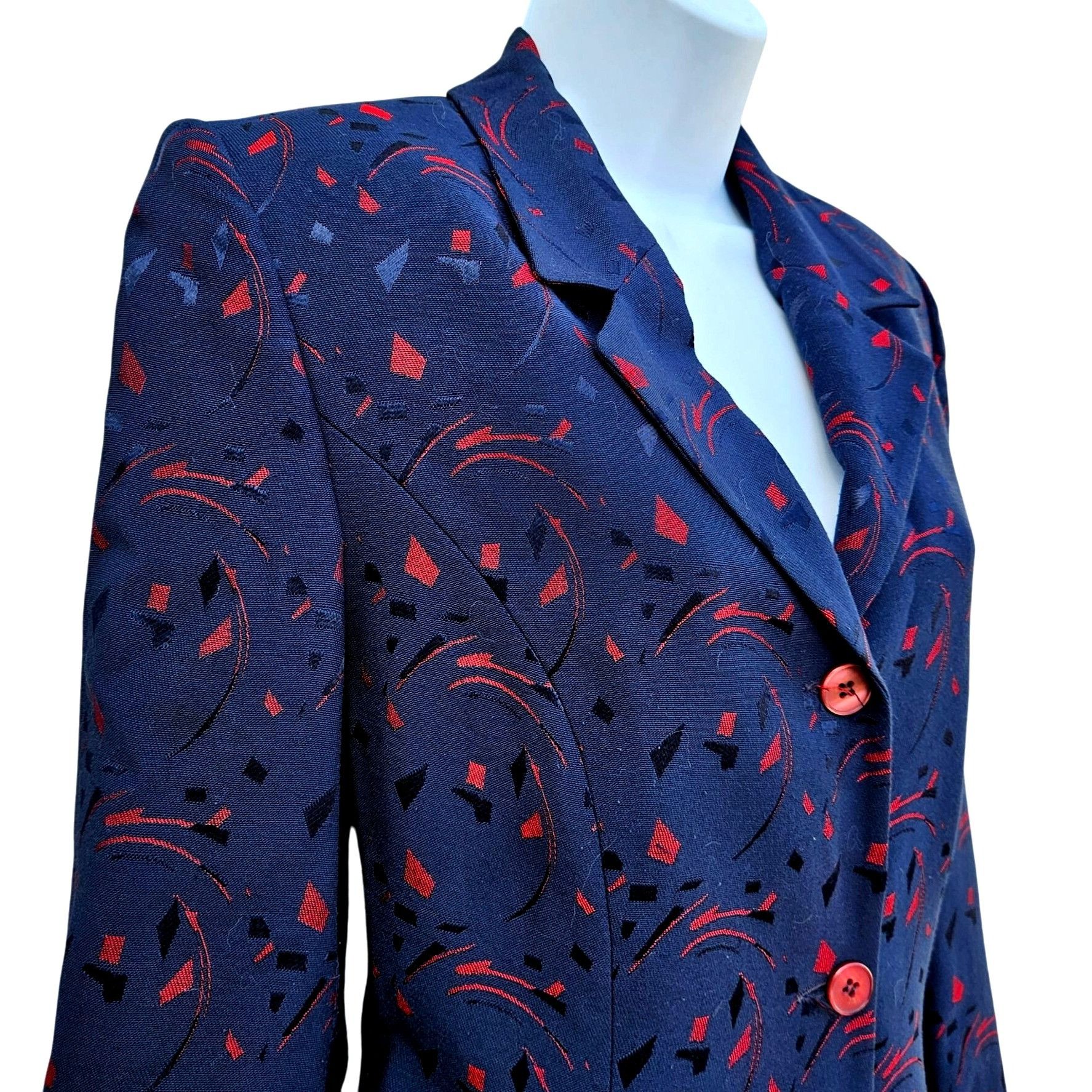 Vintage Vintage Turkish Tekbir Modest Coat 80s/90s Navy Red Woven Ja Size M / US 6-8 / IT 42-44 - 2 Thumbnail