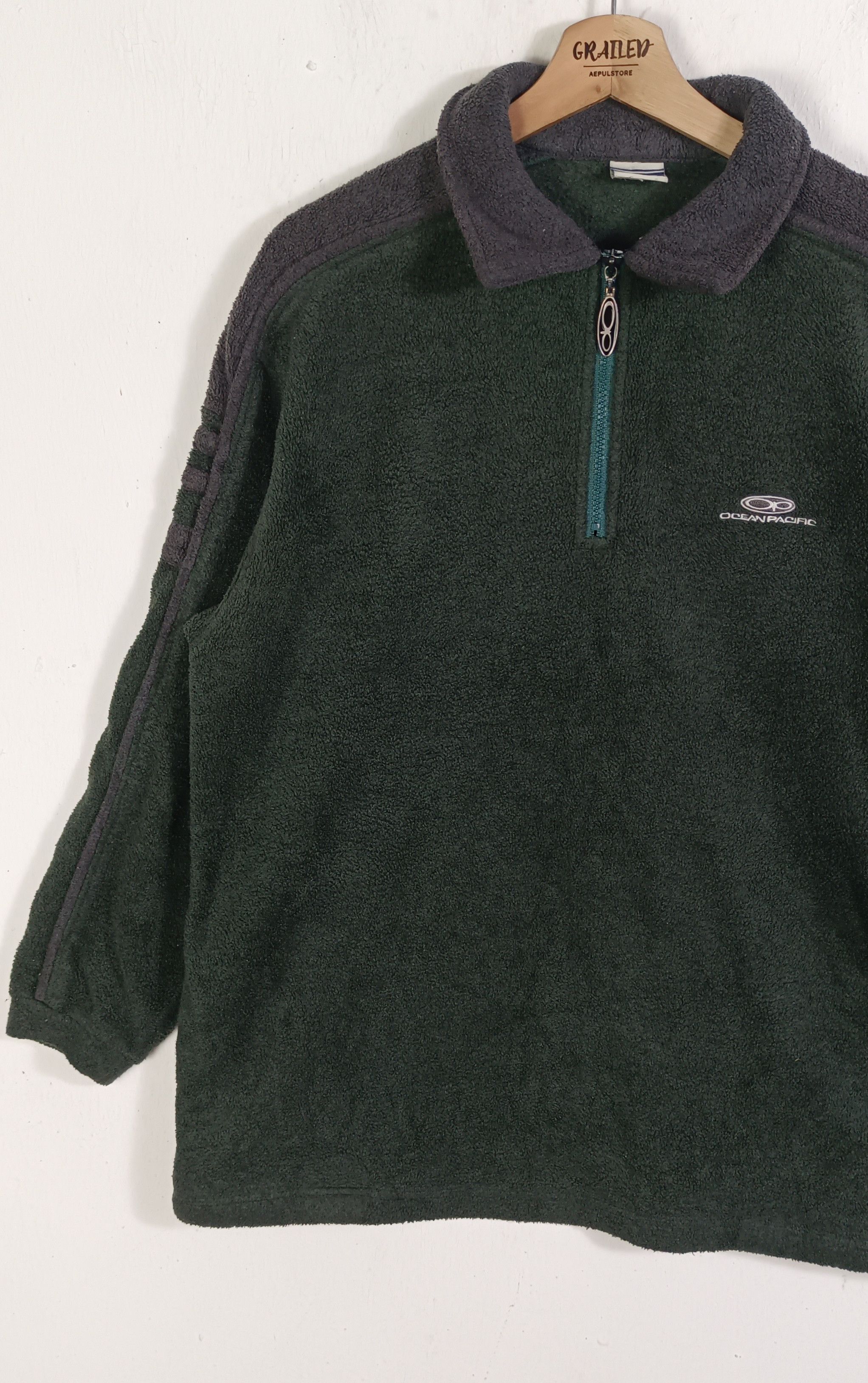 Ocean Pacific Vintage 90s Ocean Pacific Surfboard Fleece Halfzipper Jacket Size US L / EU 52-54 / 3 - 4 Thumbnail