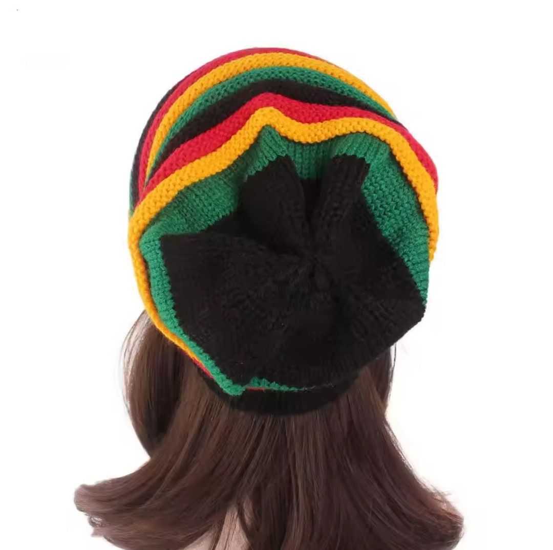 Japanese Brand Colourful Striped Knitted Hat Size ONE SIZE - 3 Thumbnail