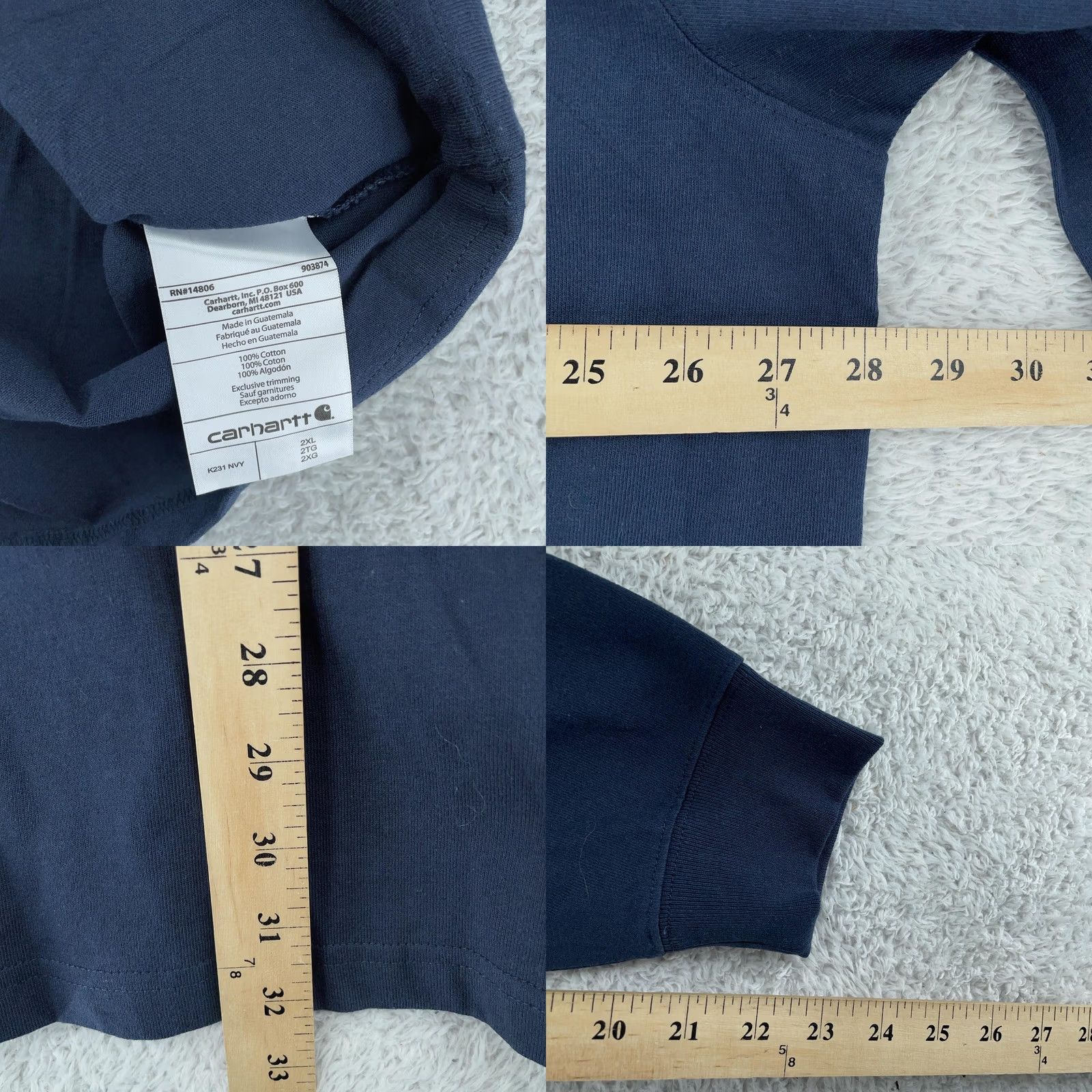 Carhartt Carhartt Shirt Mens 2XL Navy Loose Fit Heavyweight Long Sleeve Crew Neck K231 NVY Size US XXL / EU 58 / 5 - 8 Thumbnail
