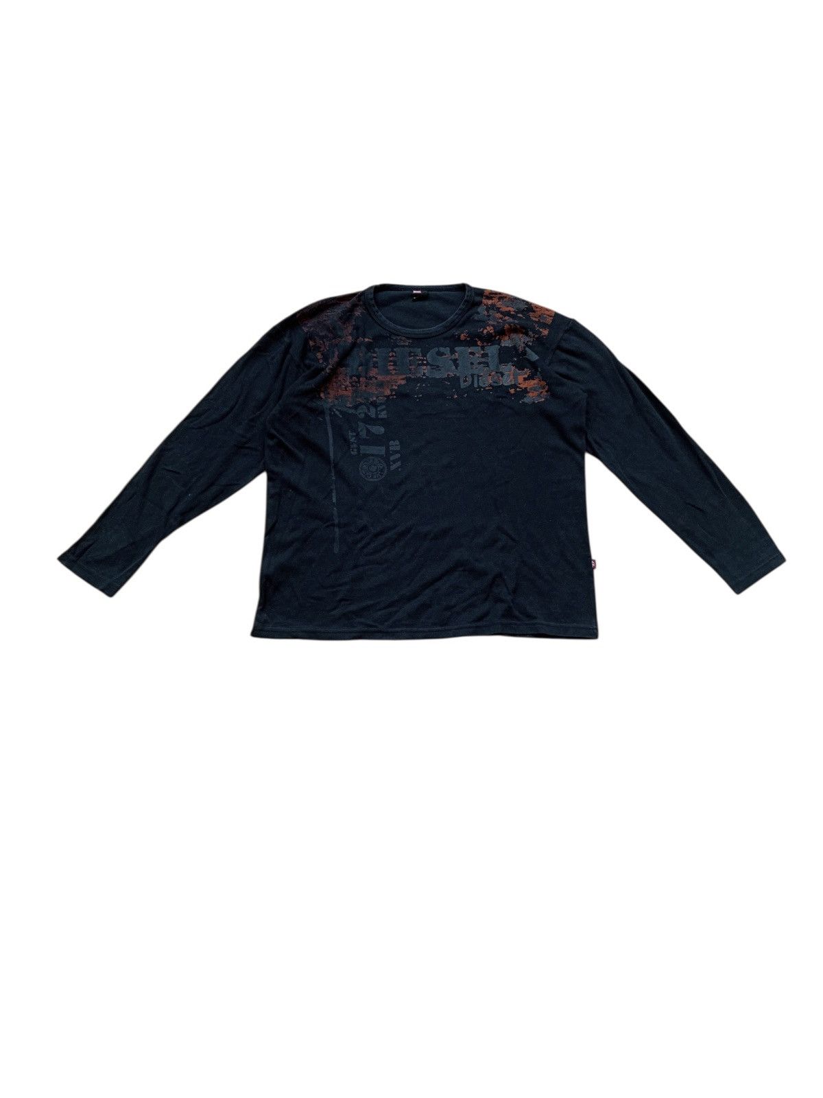 Diesel Diesel | Navy Long Sleeve Shirt with Orange Detailing Size US XL / EU 56 / 4 - 1 Thumbnail