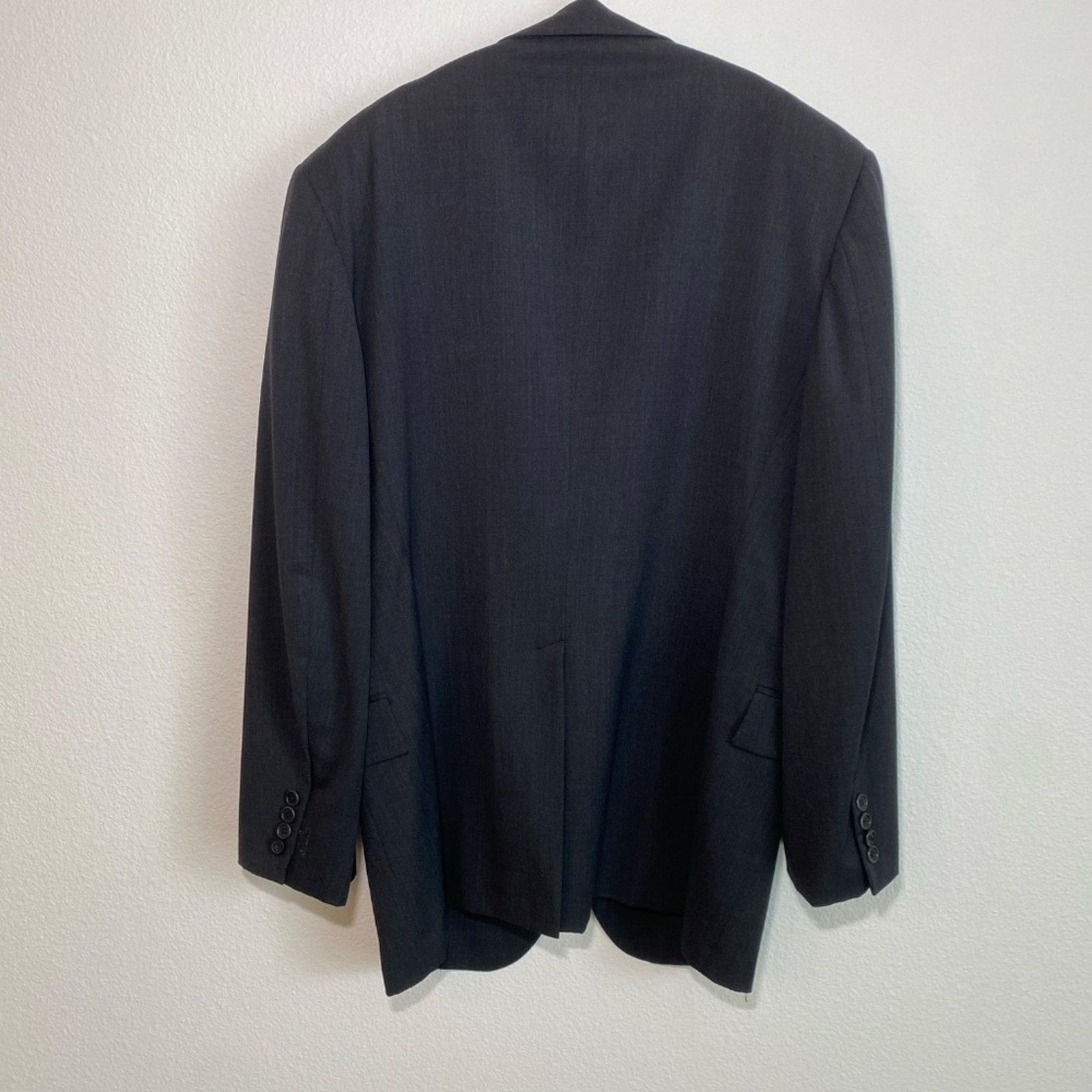 Brooks Brothers Brooks Brothers Men's Charcoal Black Wool Blazer - 42R Size 42R - 4 Thumbnail