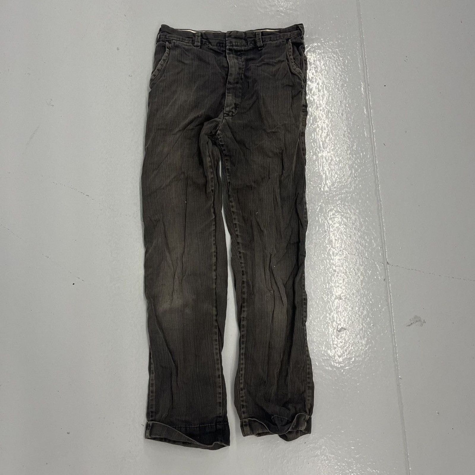 Other Vintage 50s Black Pique Sanforized Cotton Chinos 24x24 Size 24" / US 00 / IT 34 - 1 Thumbnail