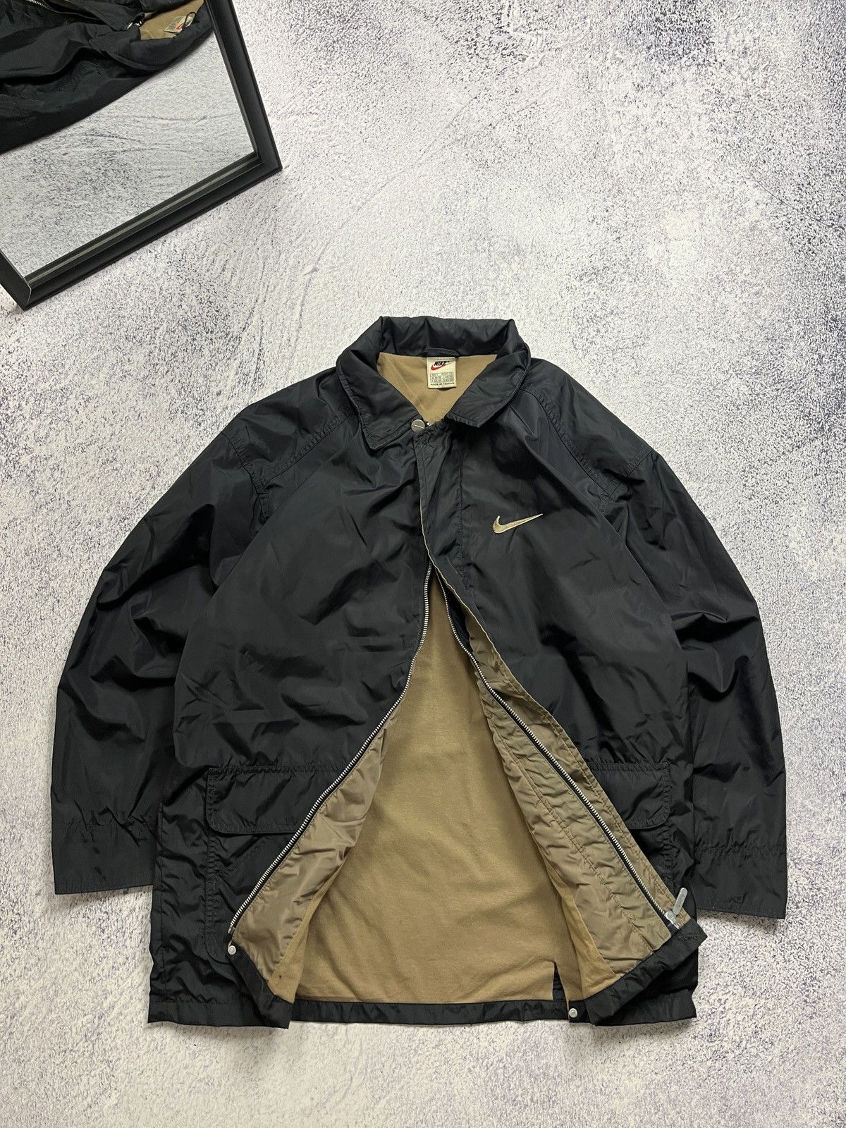 Nike × Vintage Nike Vintage Big Logo Swoosh Nylon Bomber Jacket 90s Y2K Size US S / EU 44-46 / 1 - 2 Thumbnail