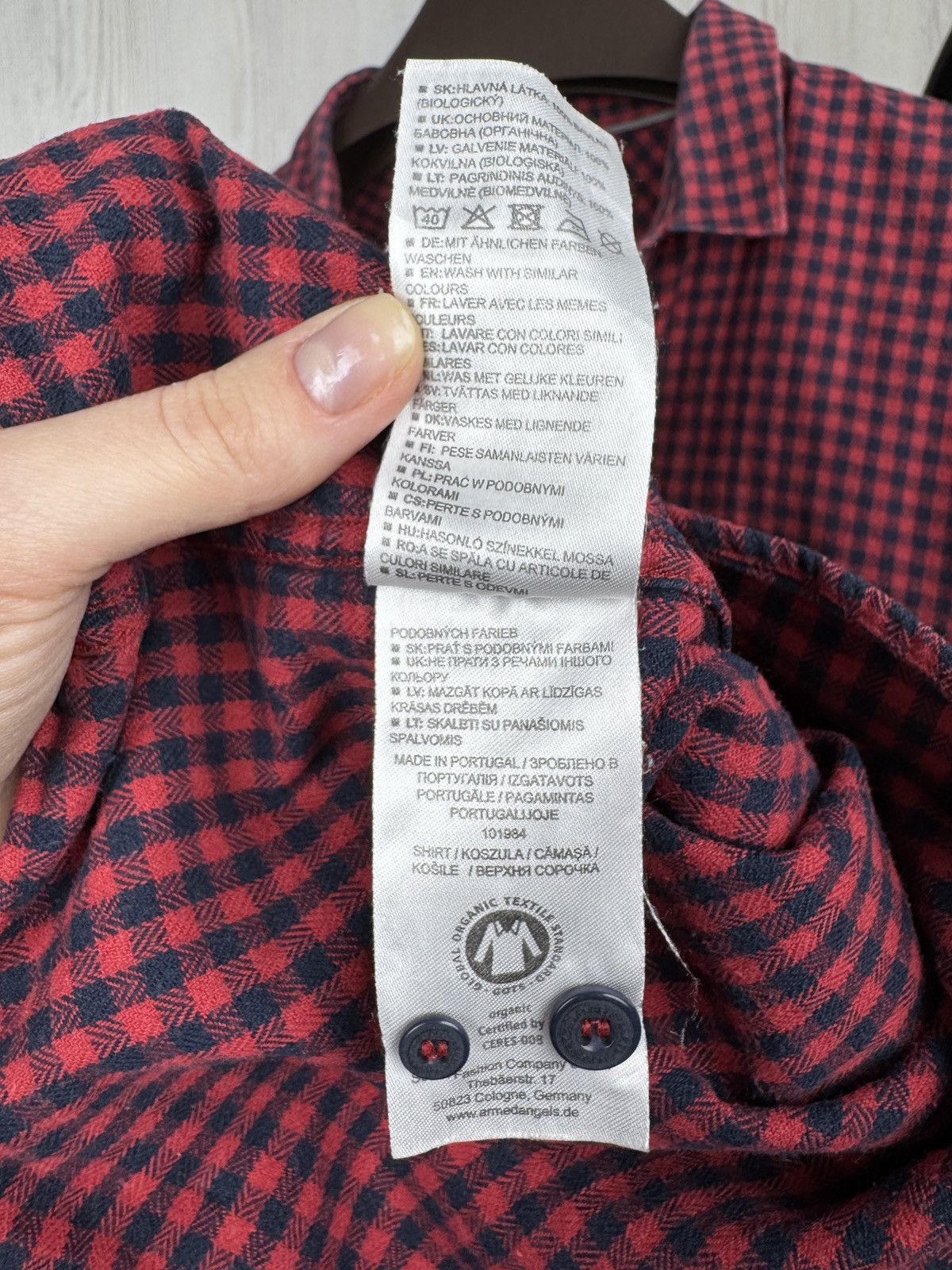 Designer Armedangels checkered plaid flannel long sleeve red shirt Size US XL / EU 56 / 4 - 10 Thumbnail