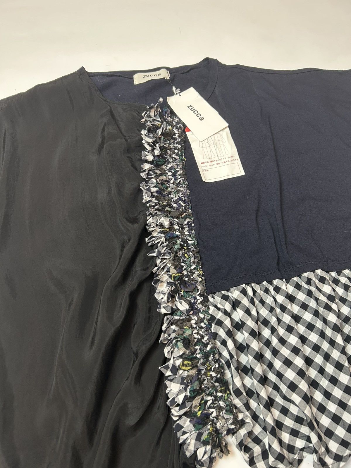 Designer × Issey Miyake × Zucca ZUCCA PATCHWORK RUCHED DRAPED BLOUSE Size M / US 6-8 / IT 42-44 - 2 Thumbnail