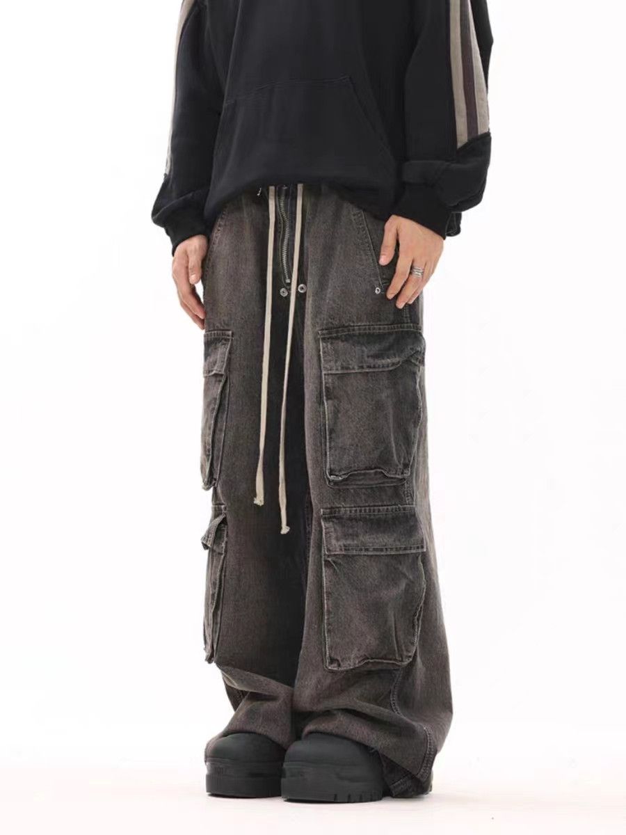 Vintage Multi-Pocket Work Jeans in Smoke Gray Washed and Aged Size US 30 / EU 46 - 3 Thumbnail