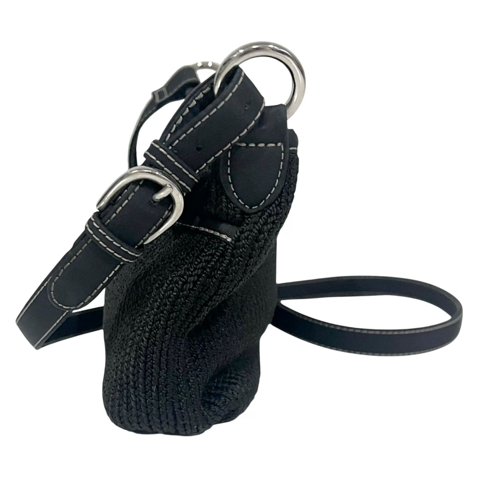 The Sak The Sak Purse Black Crochet Crossbody Bag Classic Slim Zipper 7x7” Style 4516 Size ONE SIZE - 6 Thumbnail