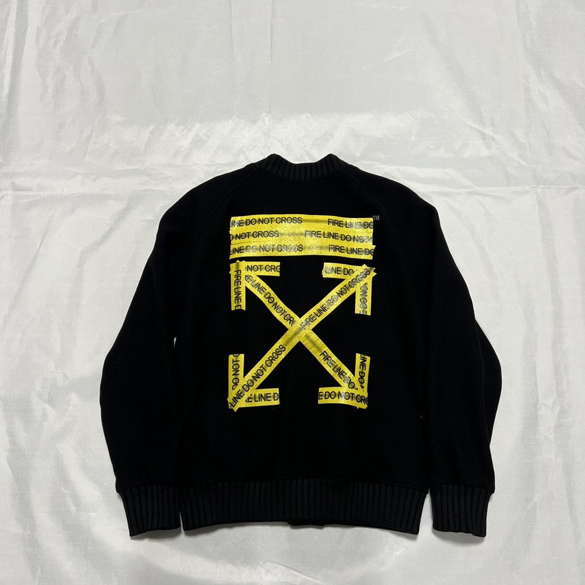 Off-White OFF-WHITE FIRETAPE VARSITY BOMBER JACKET Size US S / EU 44-46 / 1 - 4 Thumbnail
