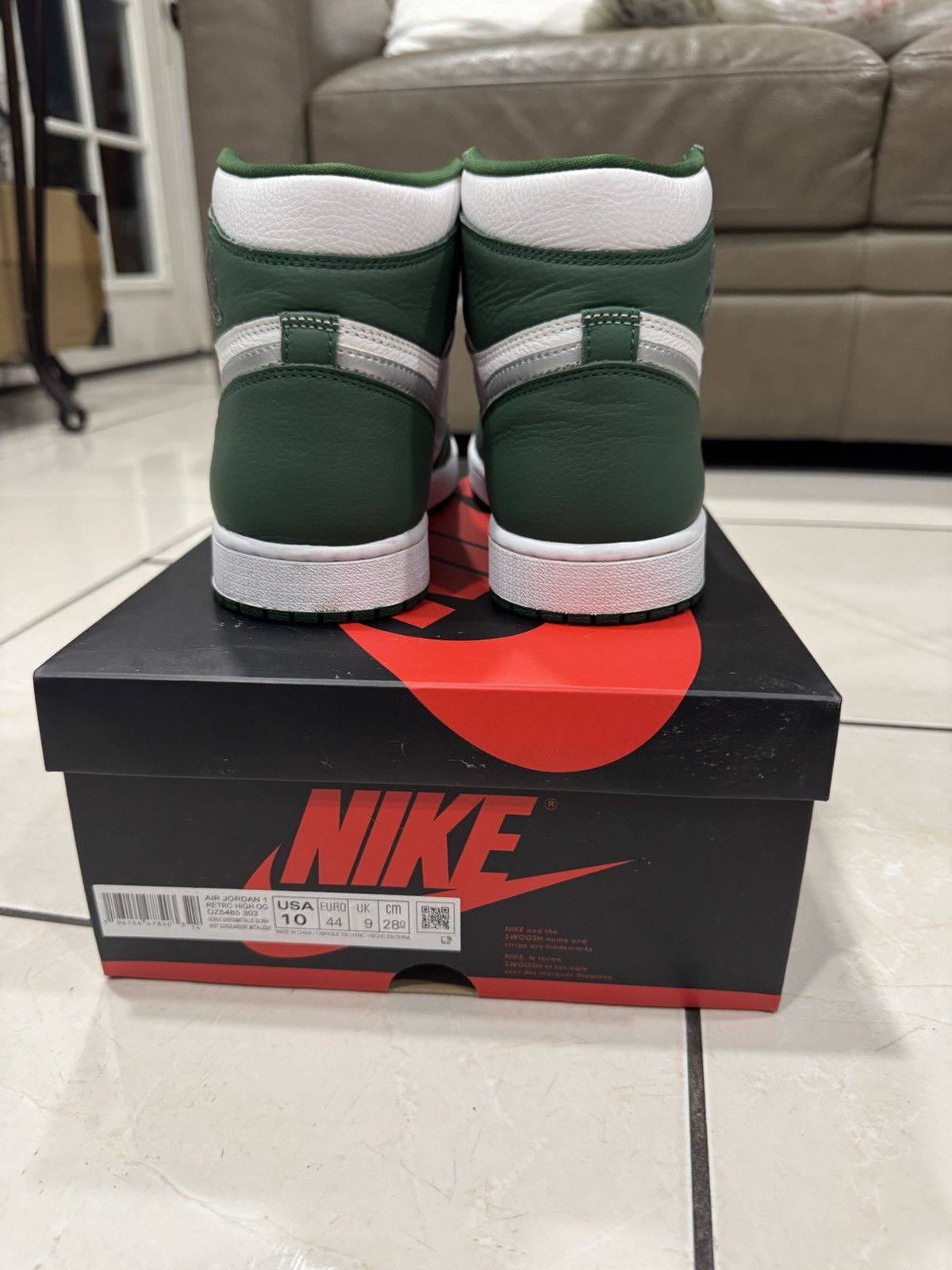 Jordan Brand Sz 10 Air Jordan 1 Hi Top ‘Gorge Green’ Size US 10 / EU 43 - 4 Thumbnail