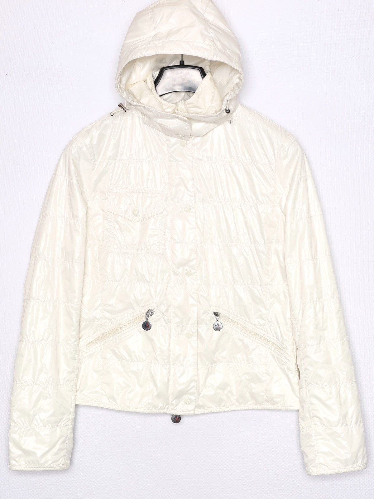 Moncler Moncler Vintage Cream White Nylon Jacket Hooded Size L / US 10 / IT 46 - 4 Thumbnail