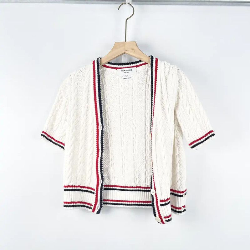 Thom Browne Thom Browne White Summer Pullover Sweater 0089 Size XXS / US 00 / IT 34 - 1 Thumbnail