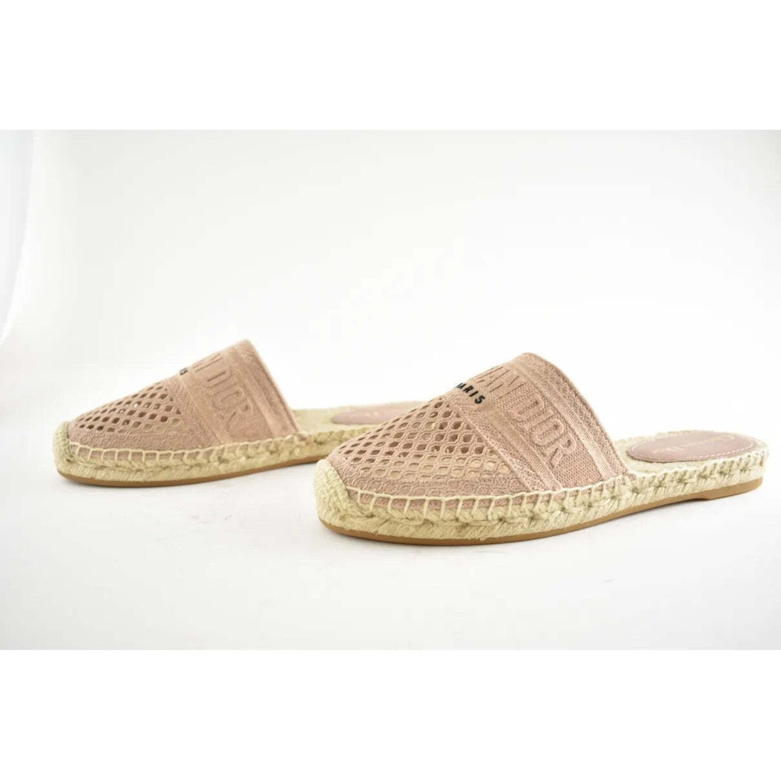 Dior Granville Clay Logo Canvas Backless Espadrille Slide Flat 42 Size US 12 / IT 42 - 3 Thumbnail